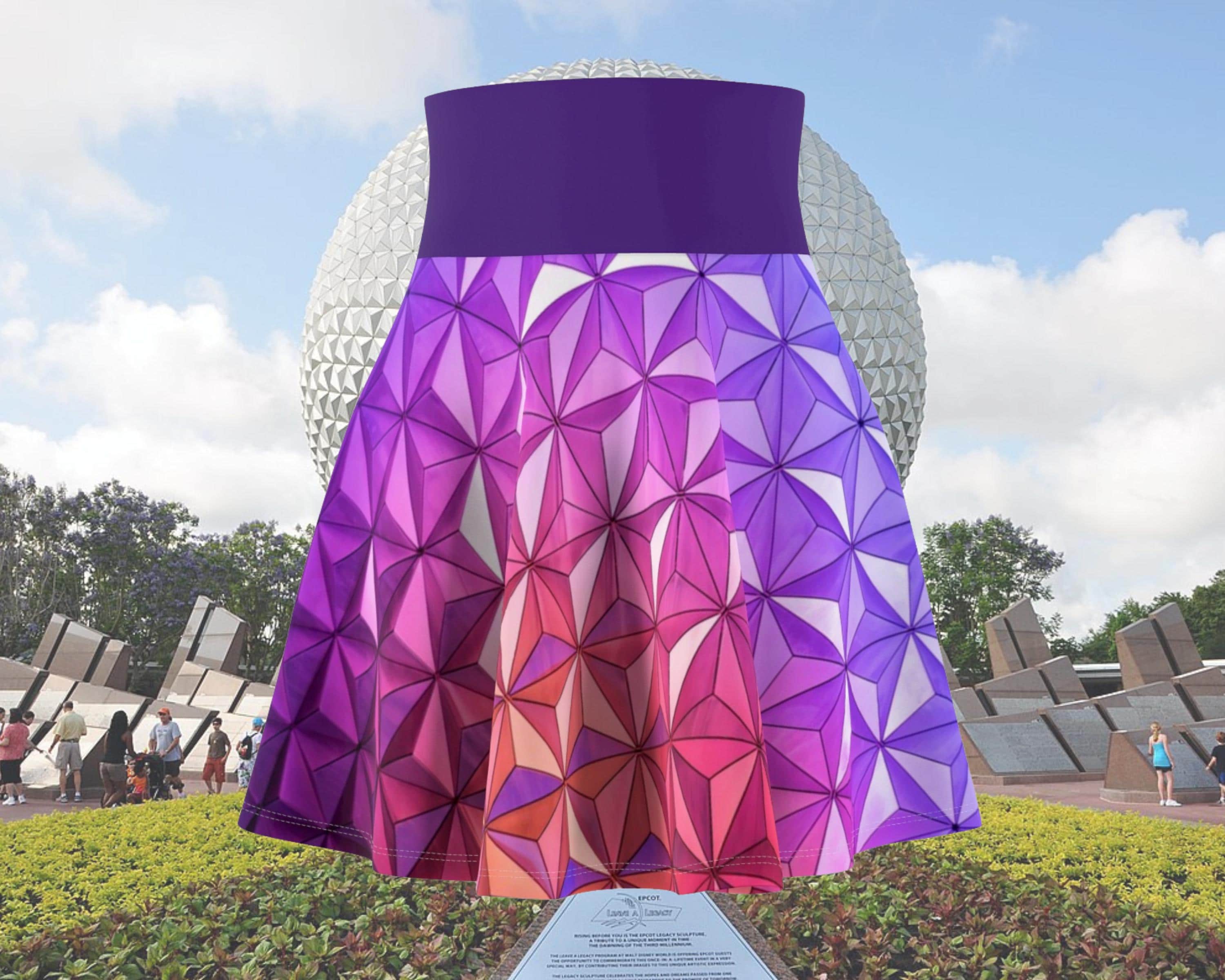 Sunset Geodesic Sphere Running Skirt - Wine And Dine