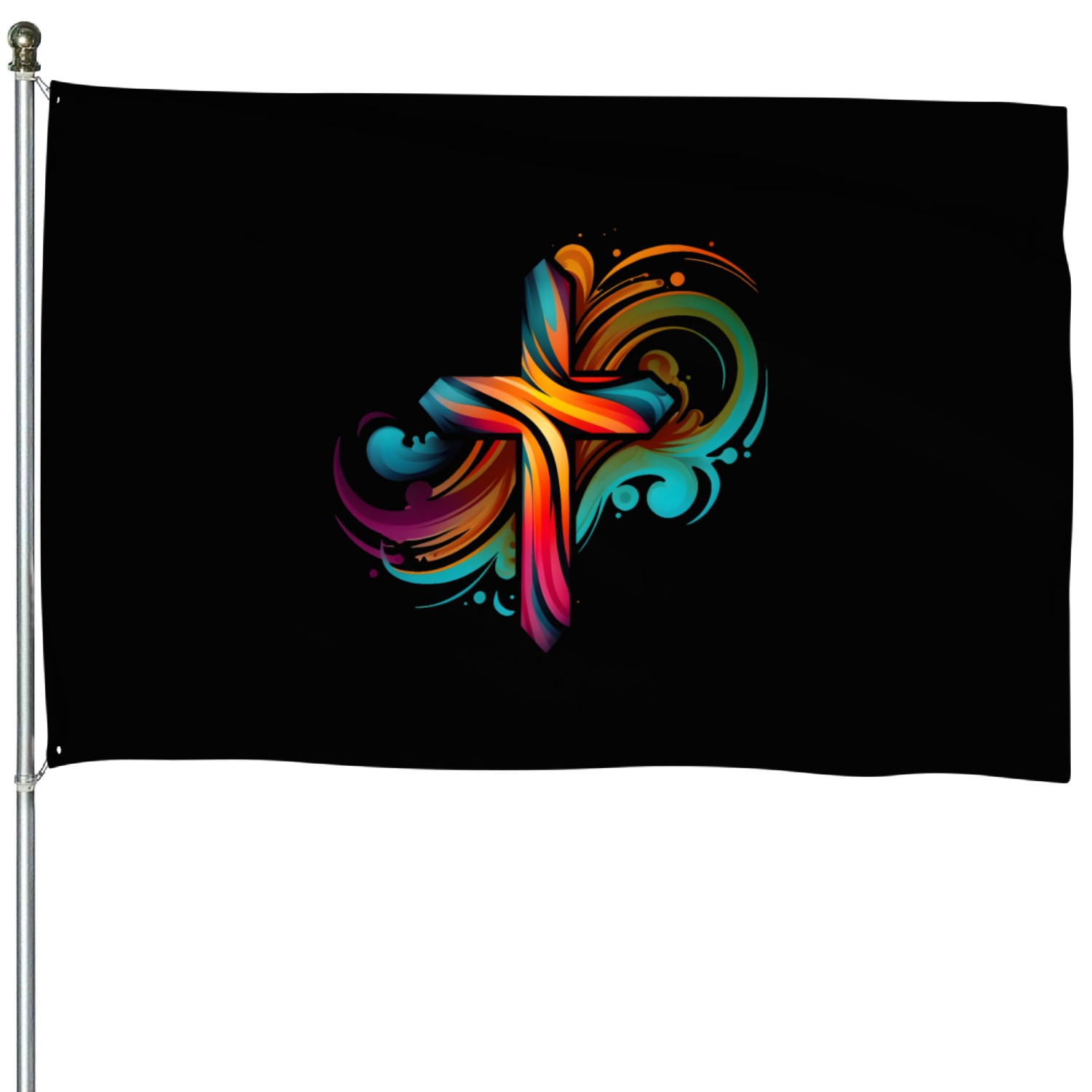 Jesus Cross Painting House Flags