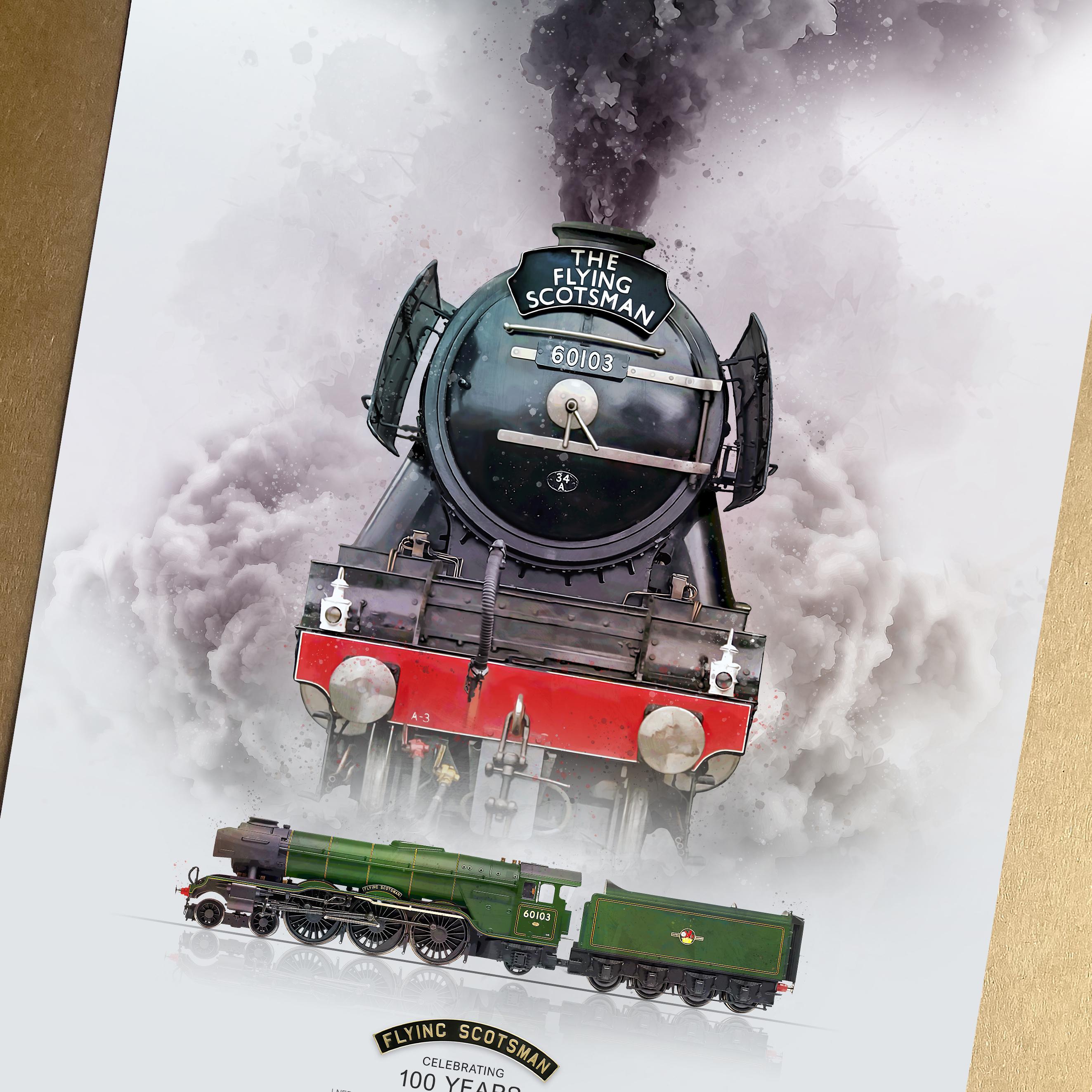 Flying Scotsman Train Poster, Railway Print Gift