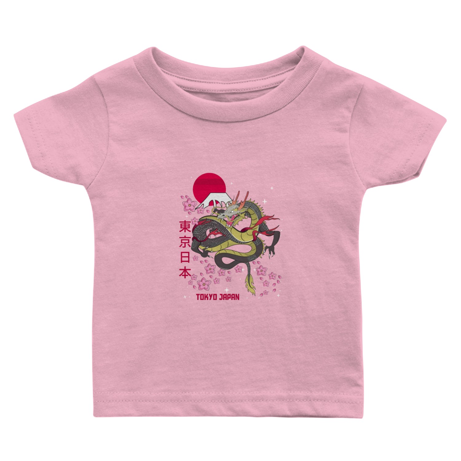 Japanese Tokyo Dragon Asian Vintage Retro Style Baby T Shirts