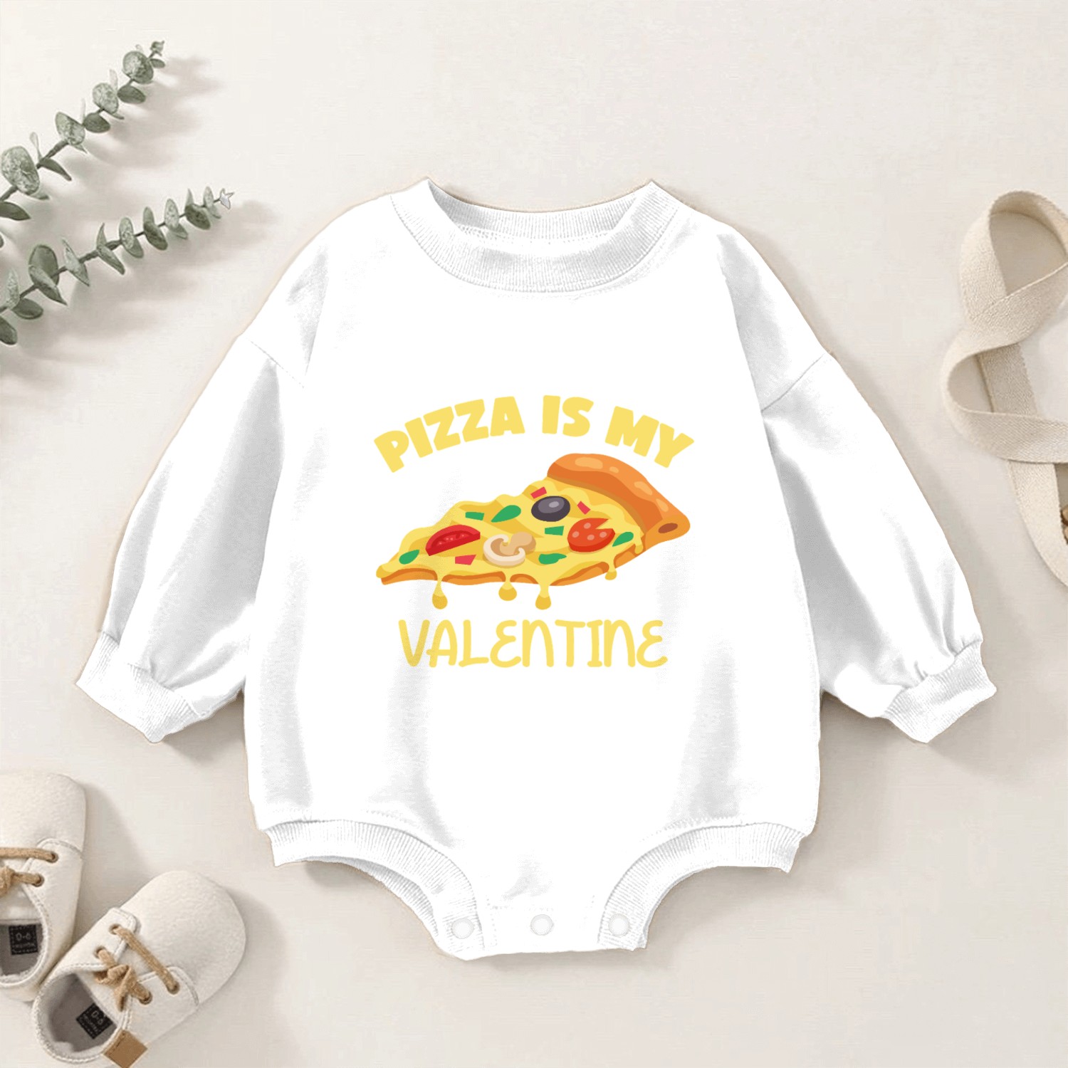 Pizza is my valentine Baby Romper Sweatshirts