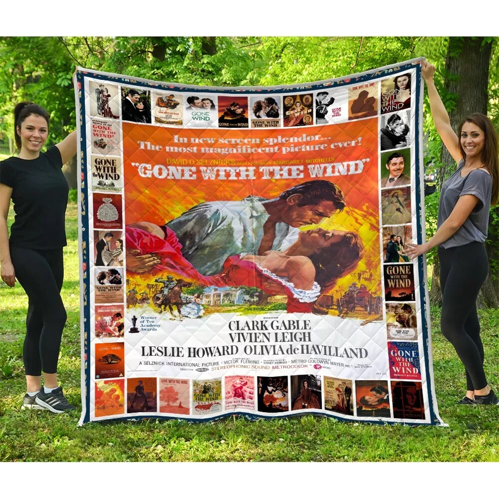 Gone with the Wind Quilt Blanket, Classic Movies Quilt Soft and Cozy Gifts
