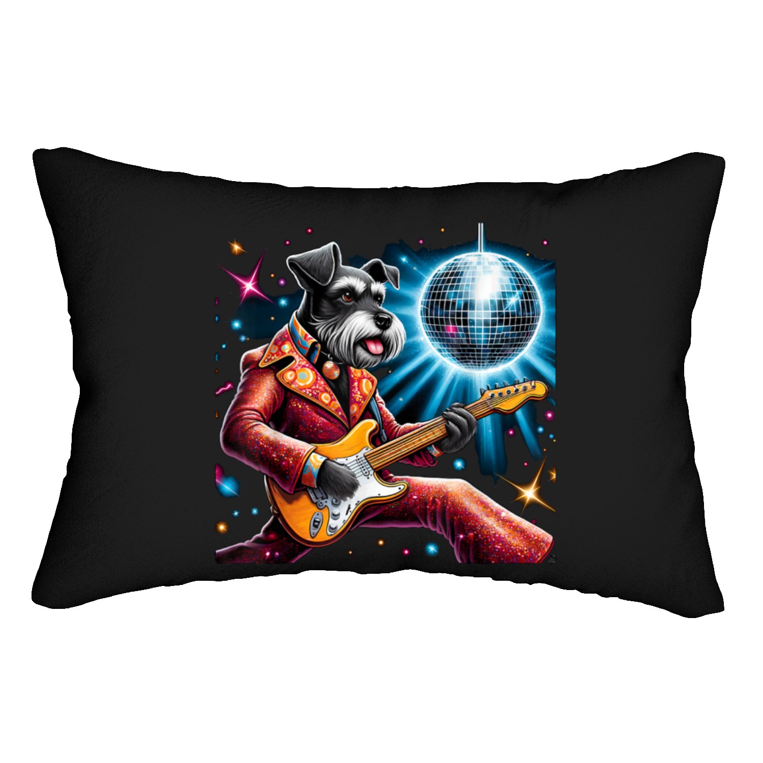 Disco Miniature Schnauzer dog Lumbar Pillows