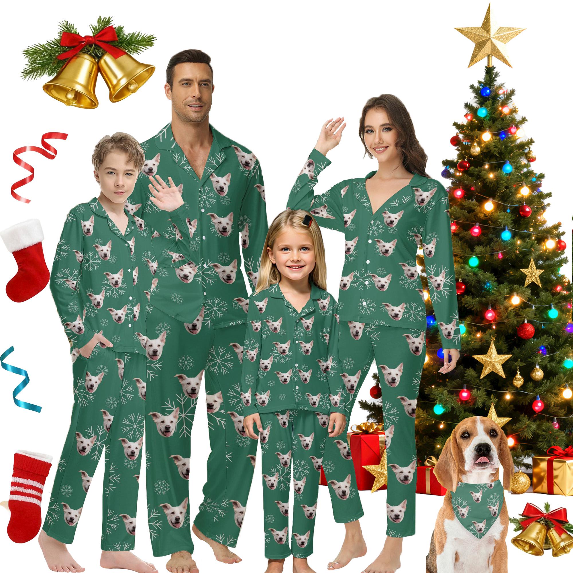 Personalized Pet Photo Christmas Pajamas: Custom Matching Family Set