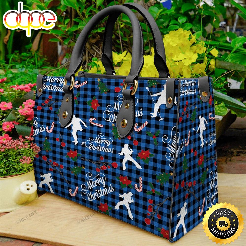 Elvis Presley Merry Christmas Women Leather Bag