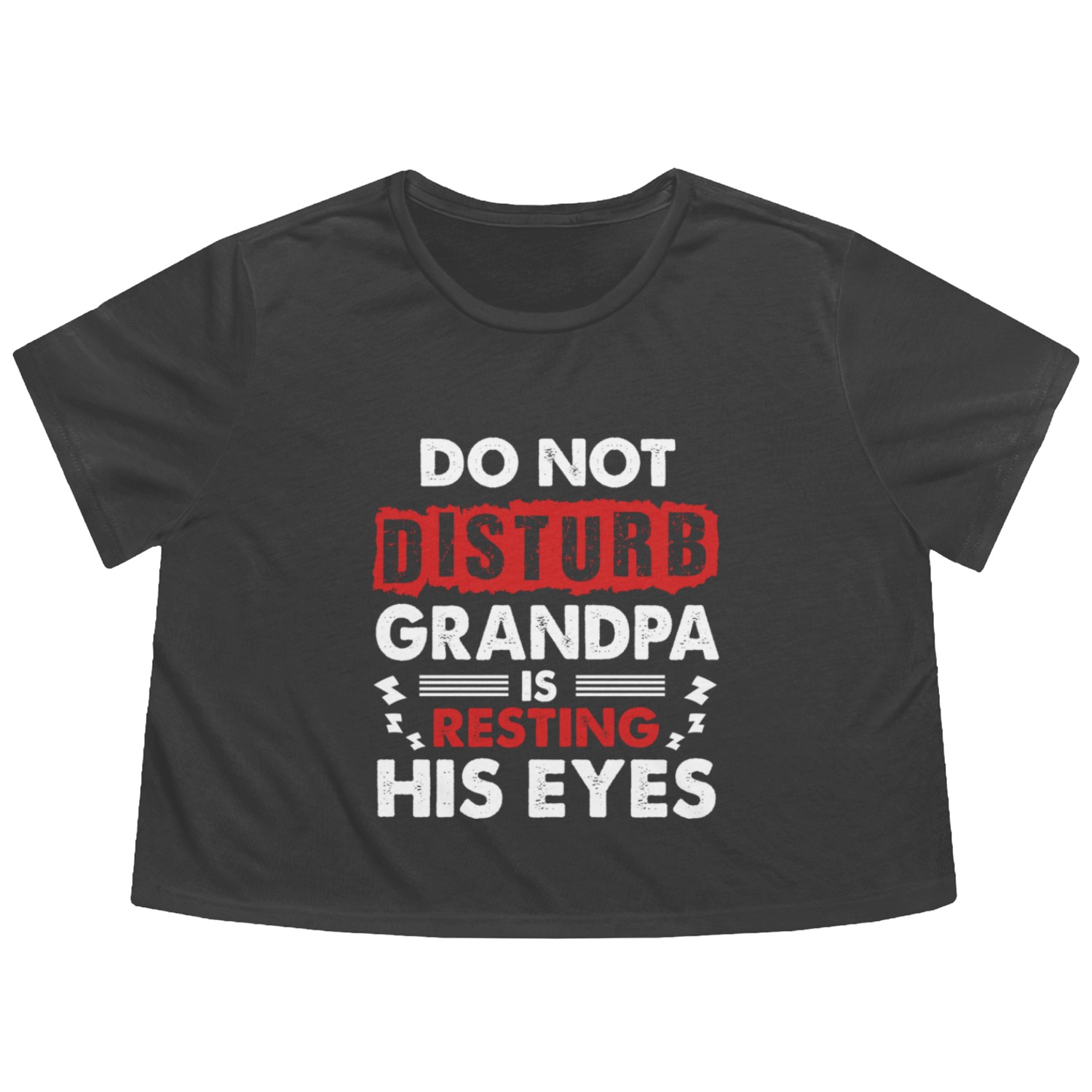 Grandpa Present Who Is Always Napping Snooze Sleep Flowy Cropped Tees