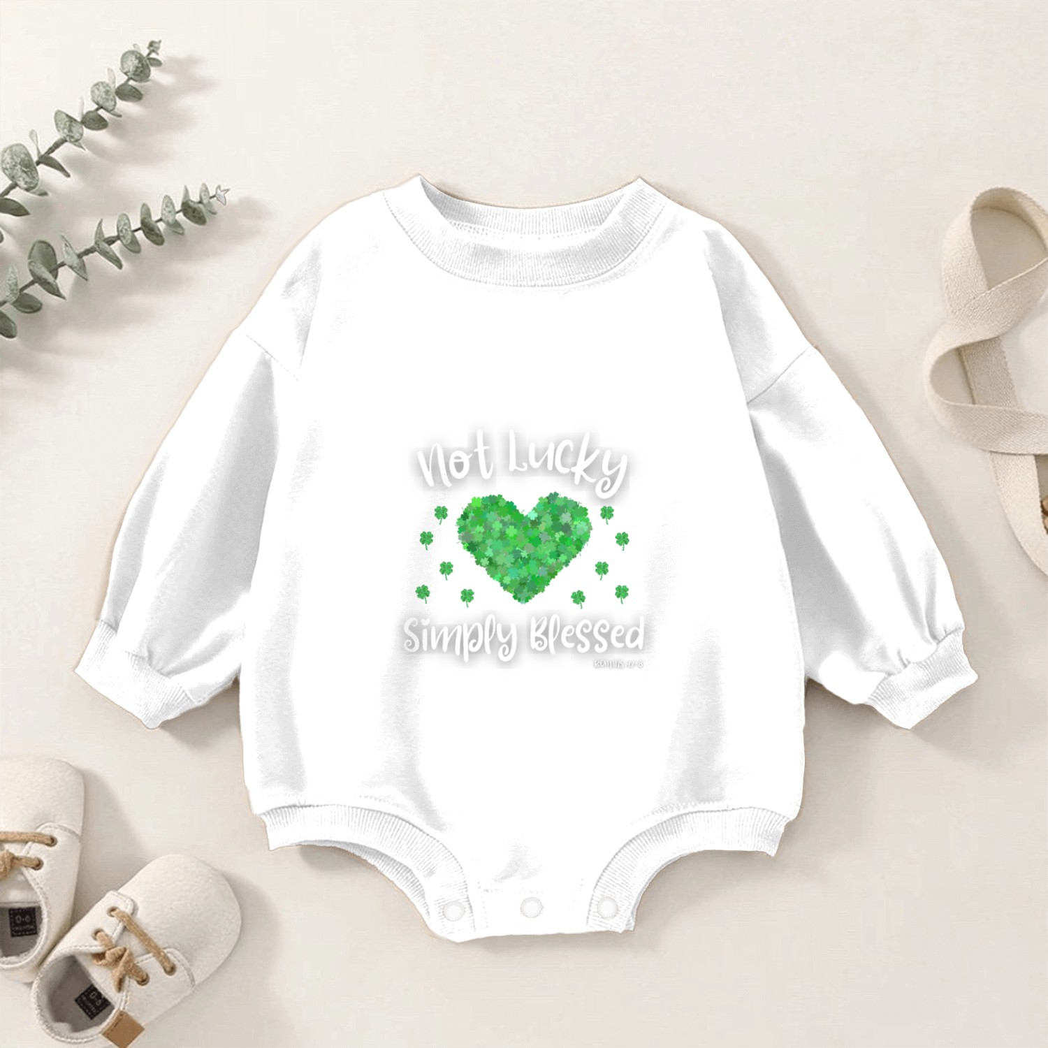 Not Lucky Simply Heart St Patricks Day Baby Romper Sweatshirts