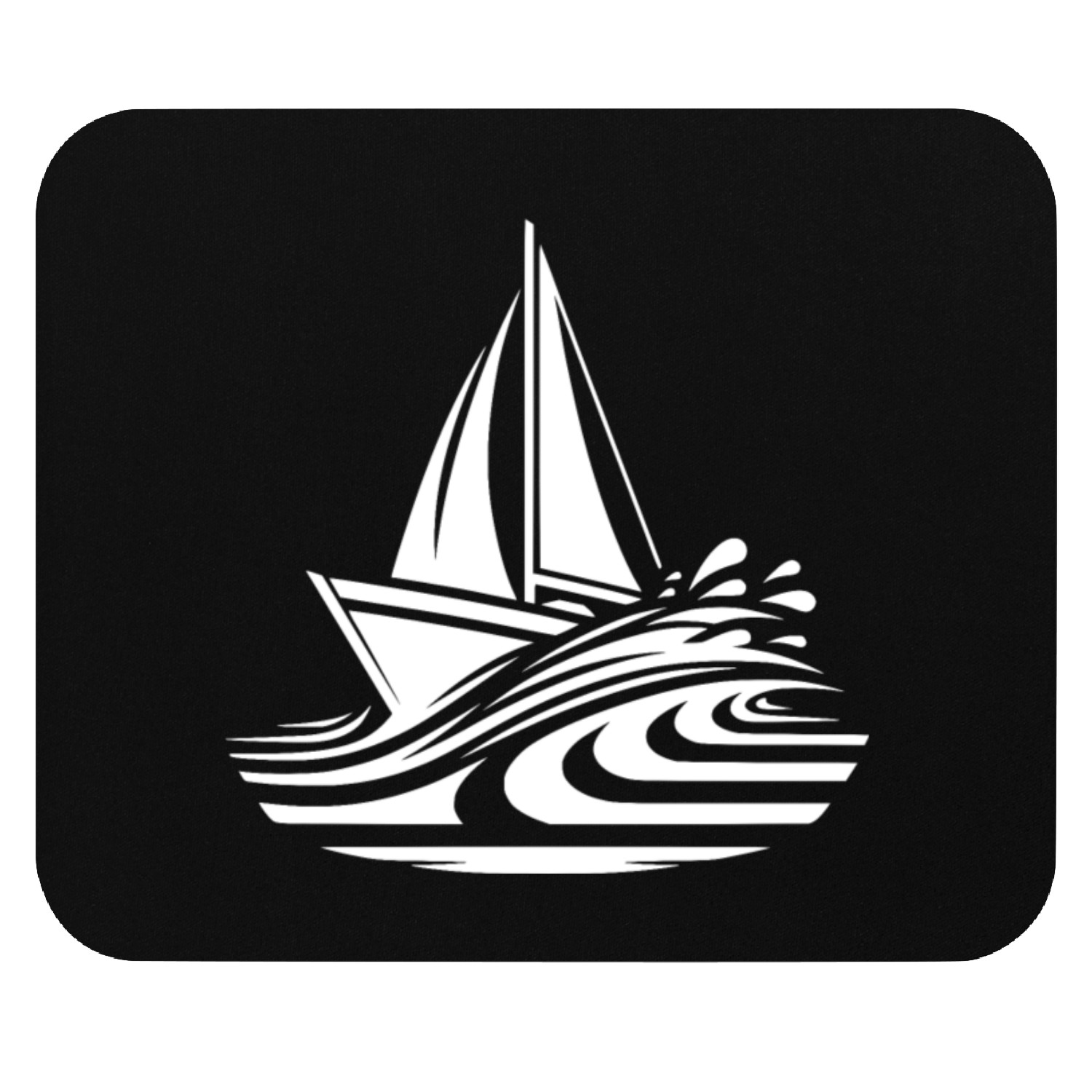 Fast Sailing Boat On Course In Big Waves Mouse Pads