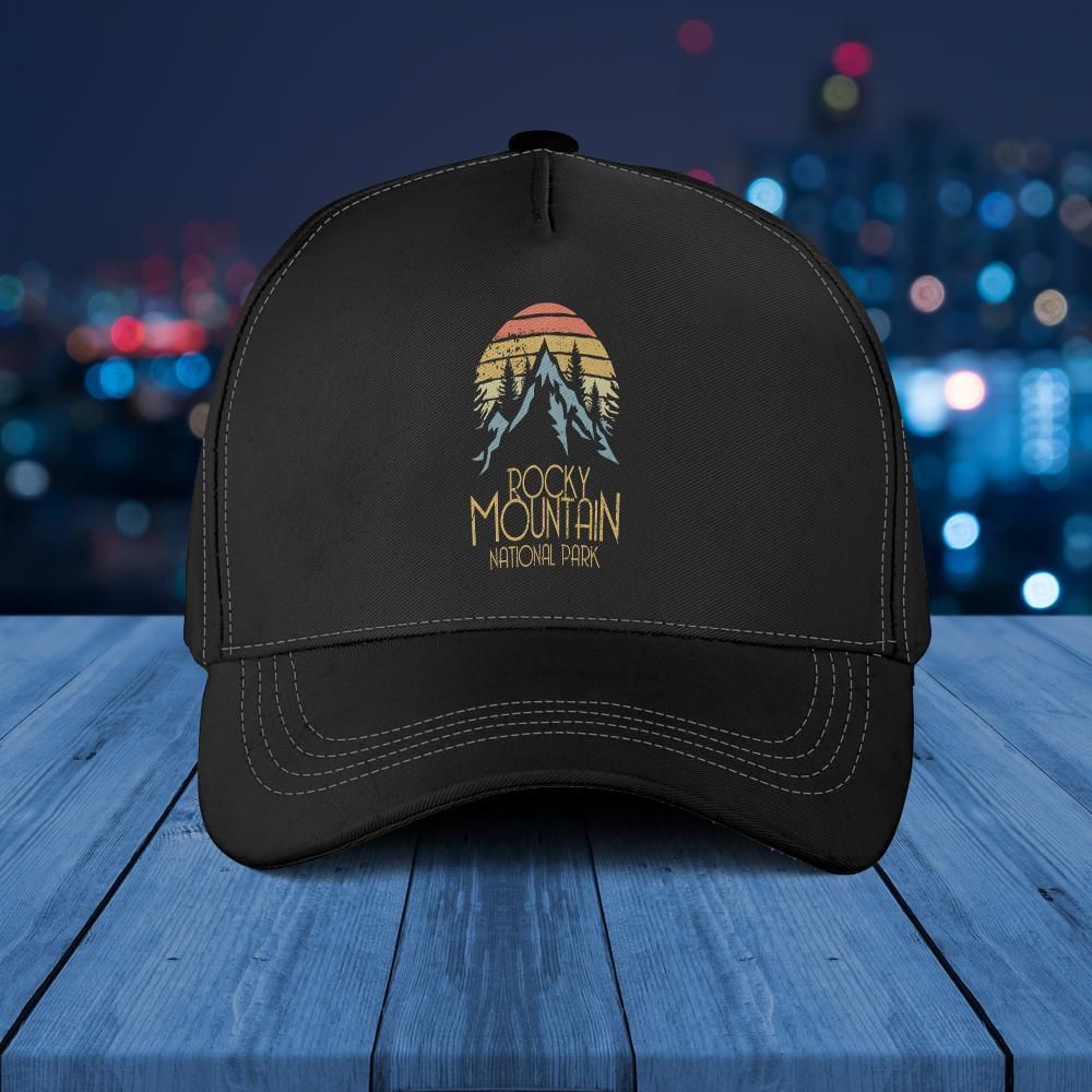 Vintage Rocky Mountains National Park Colorado Retro Baseball Caps