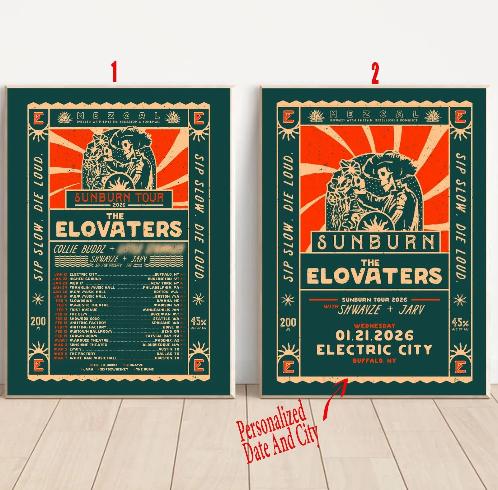 Custom The Elovaters - Sunburn Tour 2026 Poster