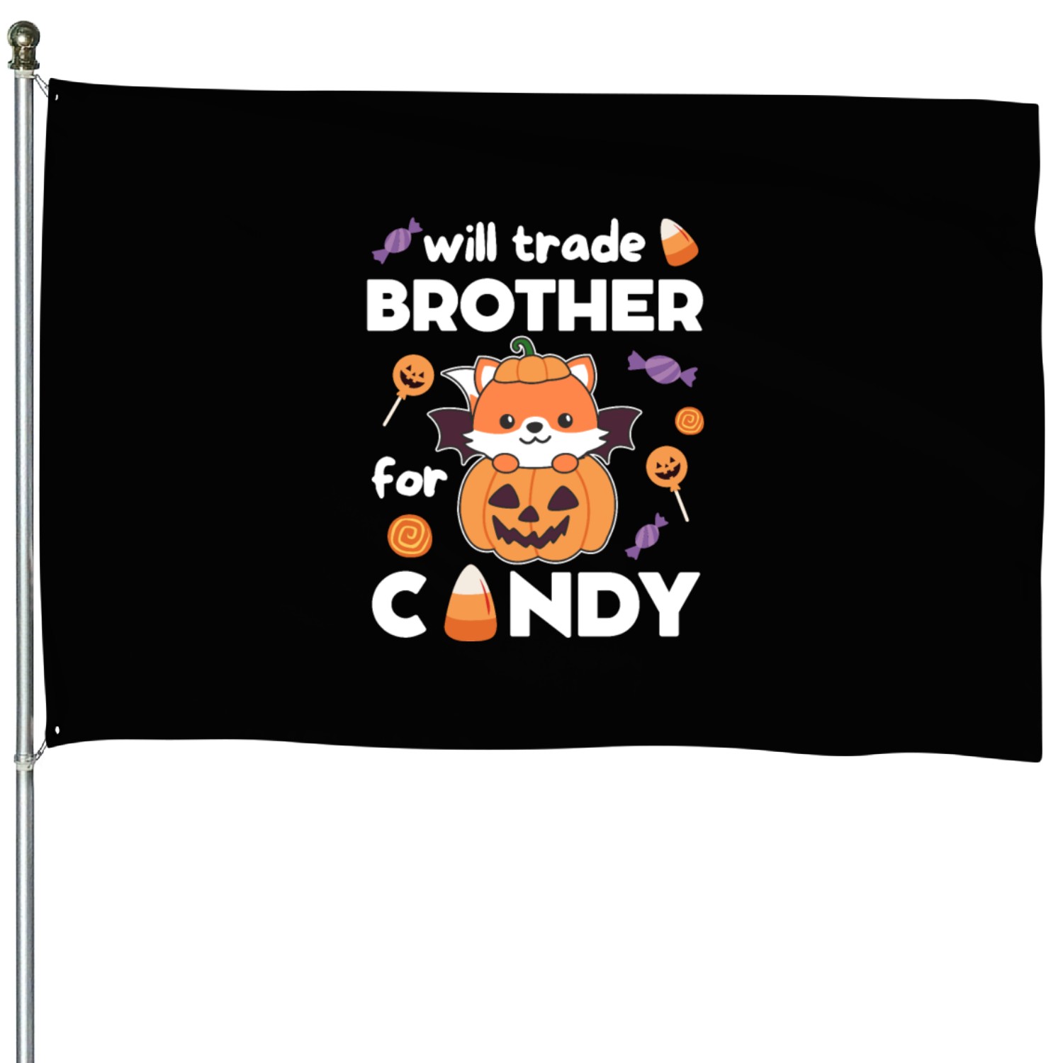 Fox Halloween Trade Brother For Candy House Flags