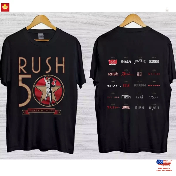 Rush R50 Tour 2026 T-Shirt Rush Band Concert Tee Vintage Rock Music Unisex Shirt