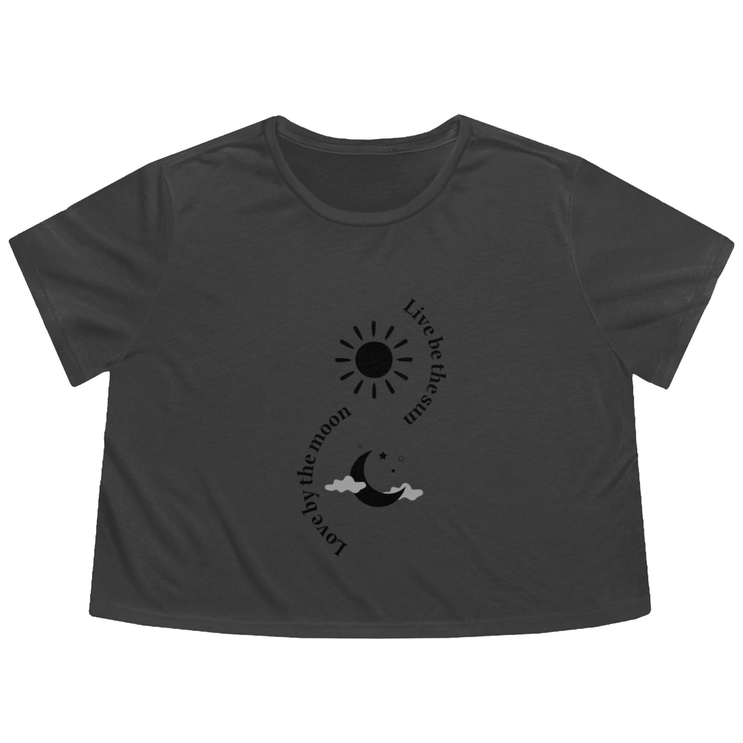 Live by the sun ,love by the moon Flowy Cropped Tees