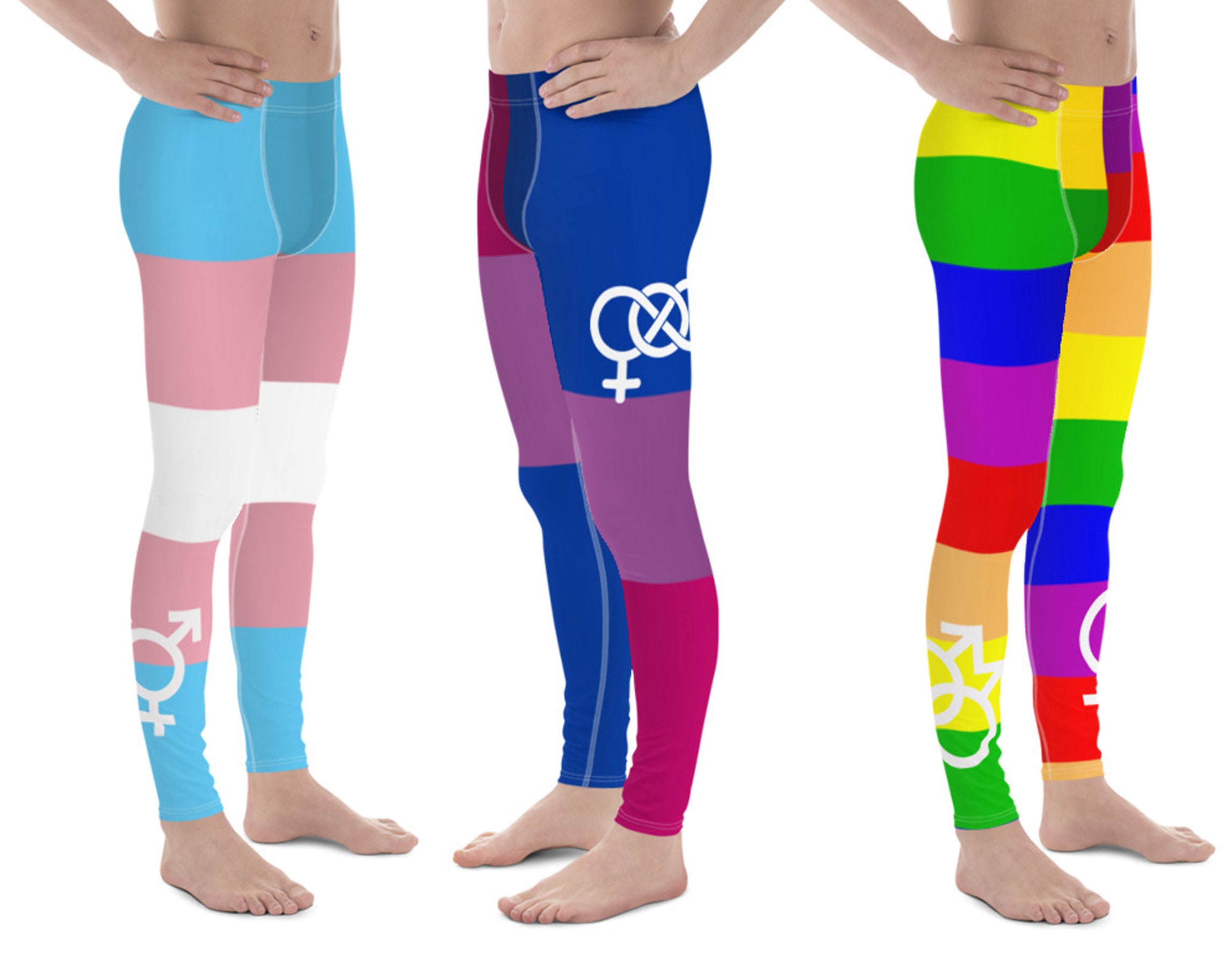 LBGT Rainbow Gay Pride Flag Men's Athletic Leggings