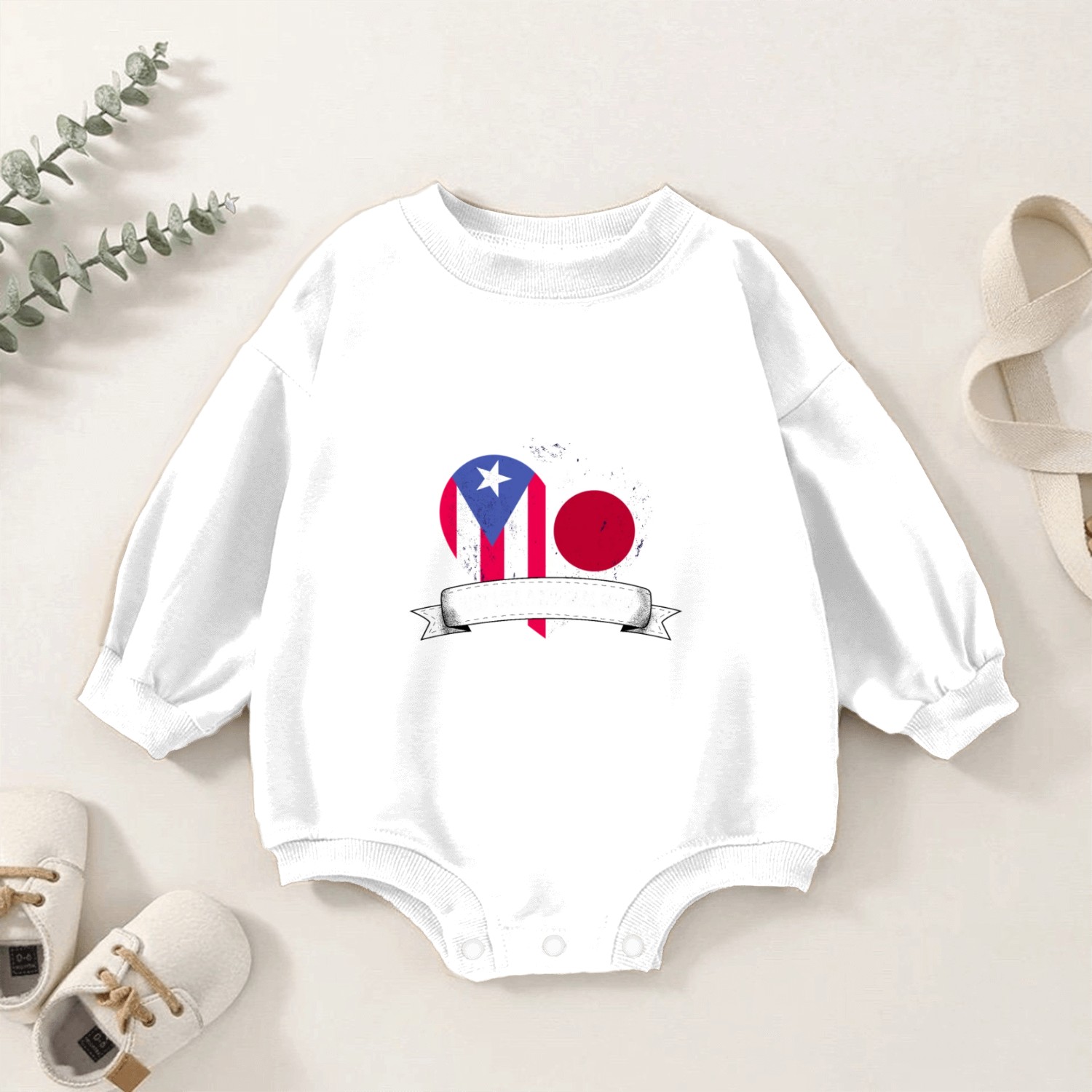 Puerto Rico Flag Japan Mom Mothers Day Women Mama Baby Romper Sweatshirts