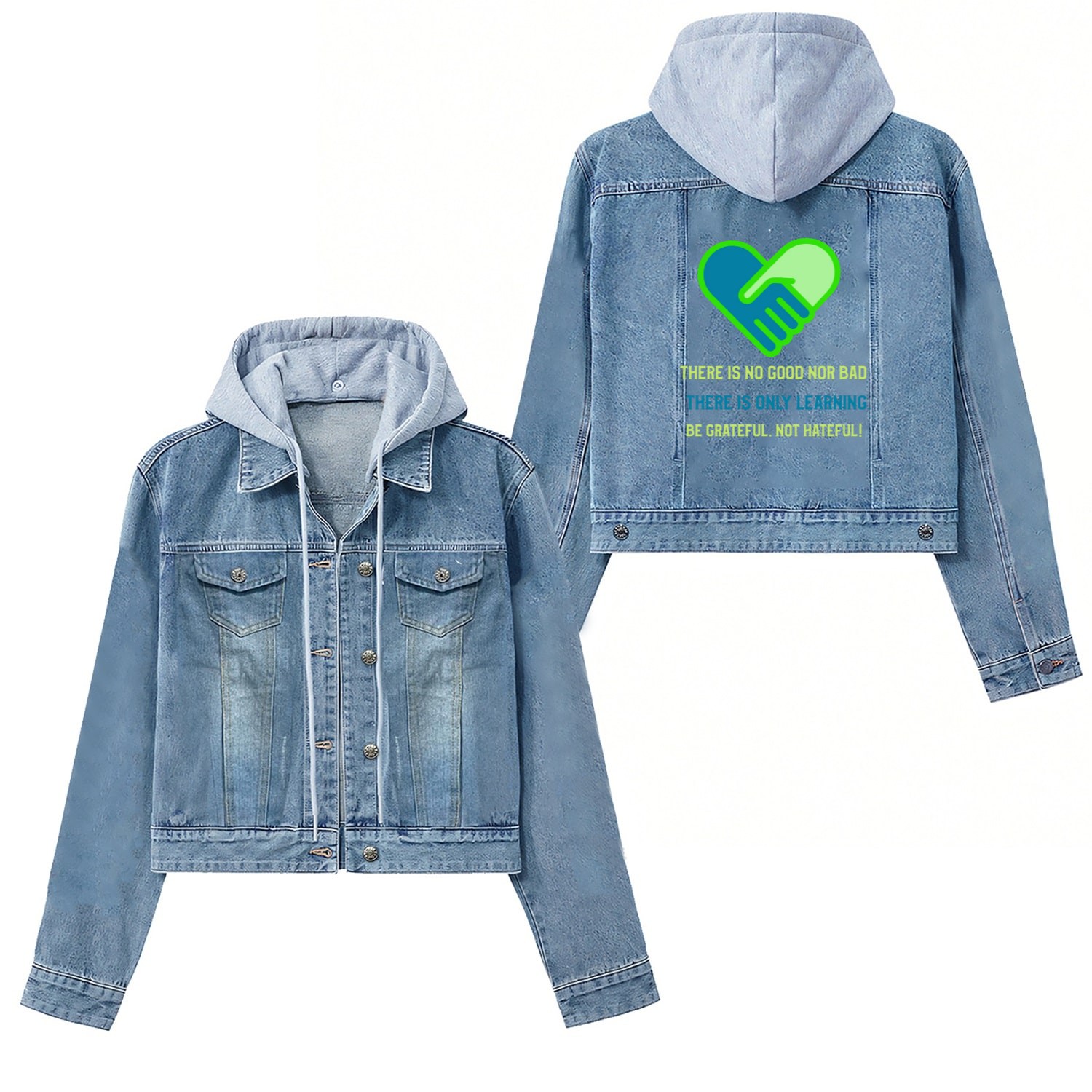 Be grateful not hateful! Women's Denim Jackets