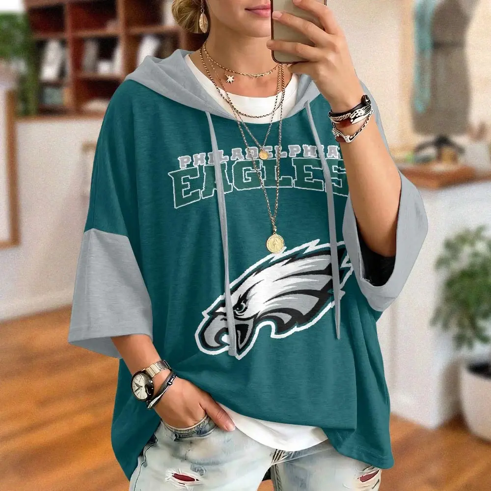Philadelphia Eagles Oversized Short Sleeve Hoodie