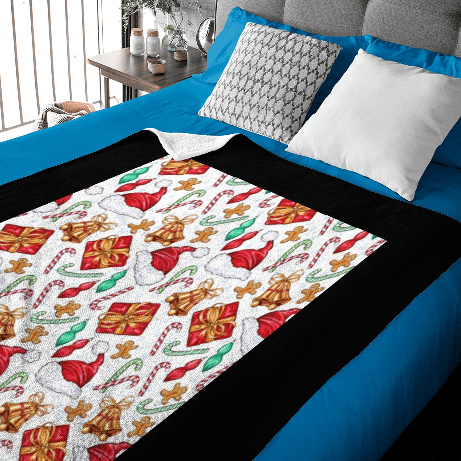 Cute Cartoon Christmas Decoration Seamless Pattern Baby Blankets
