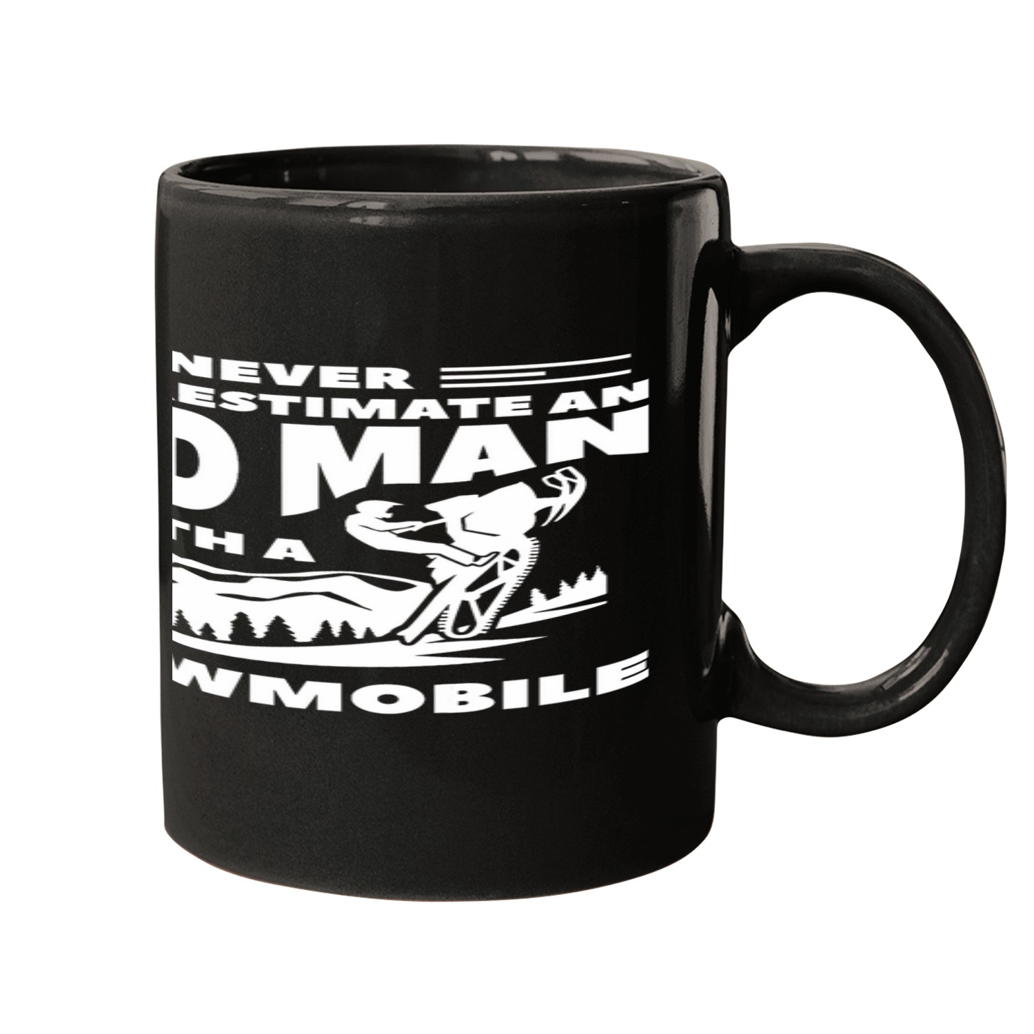 Never Underestimate An Old Man With A Snowmobile 1 Mugs
