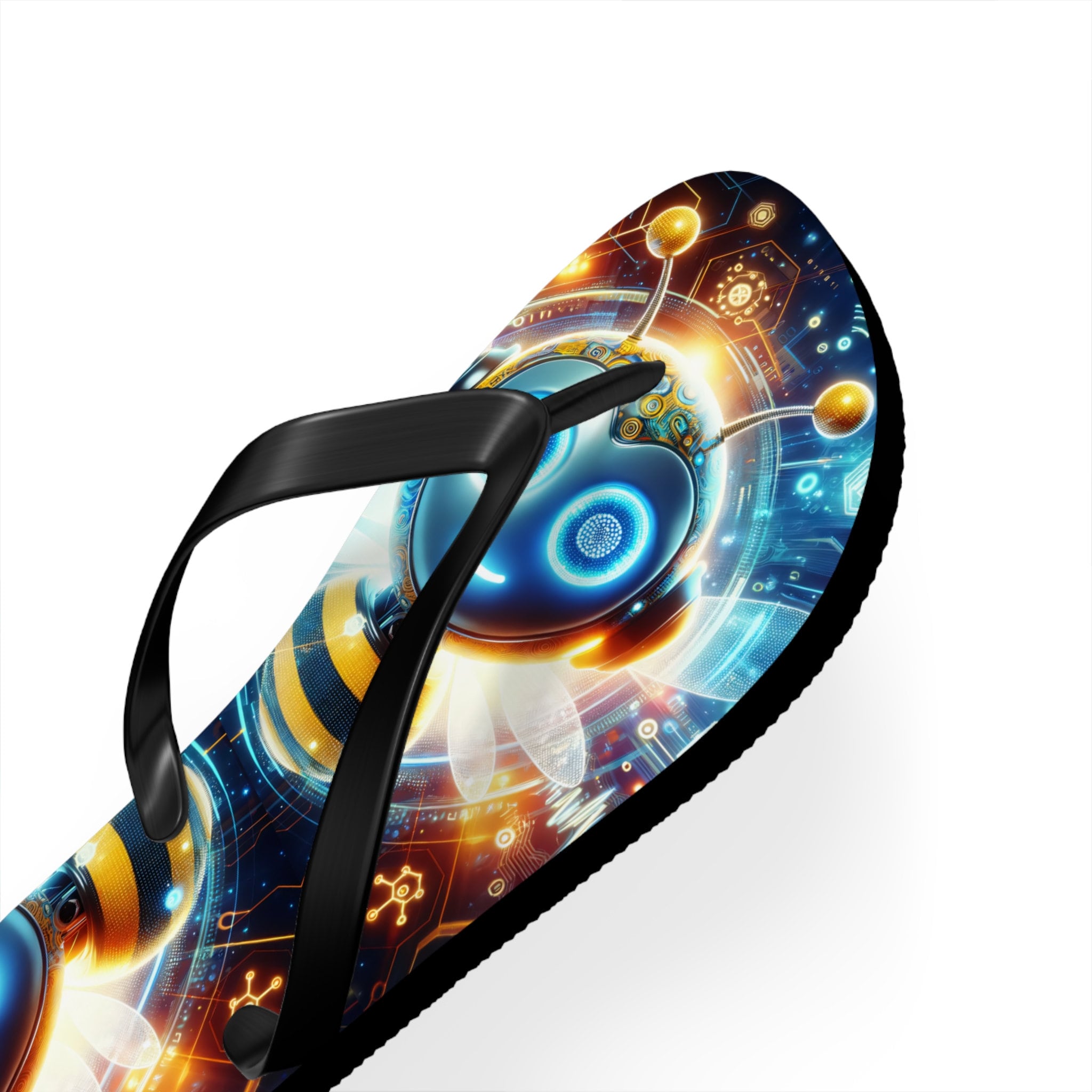 Cyber Bee Flip Flops for Women Gamer Girl Sandals Colorful Summer Footwear Gift Slides Cool Nerdy Aesthetic