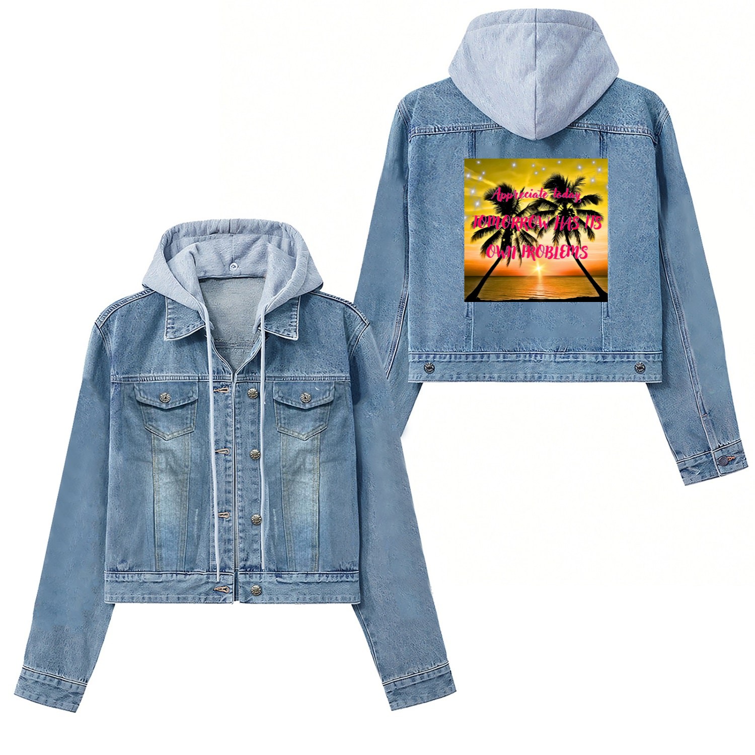 Inspirational Vibes Design Women's Denim Jackets