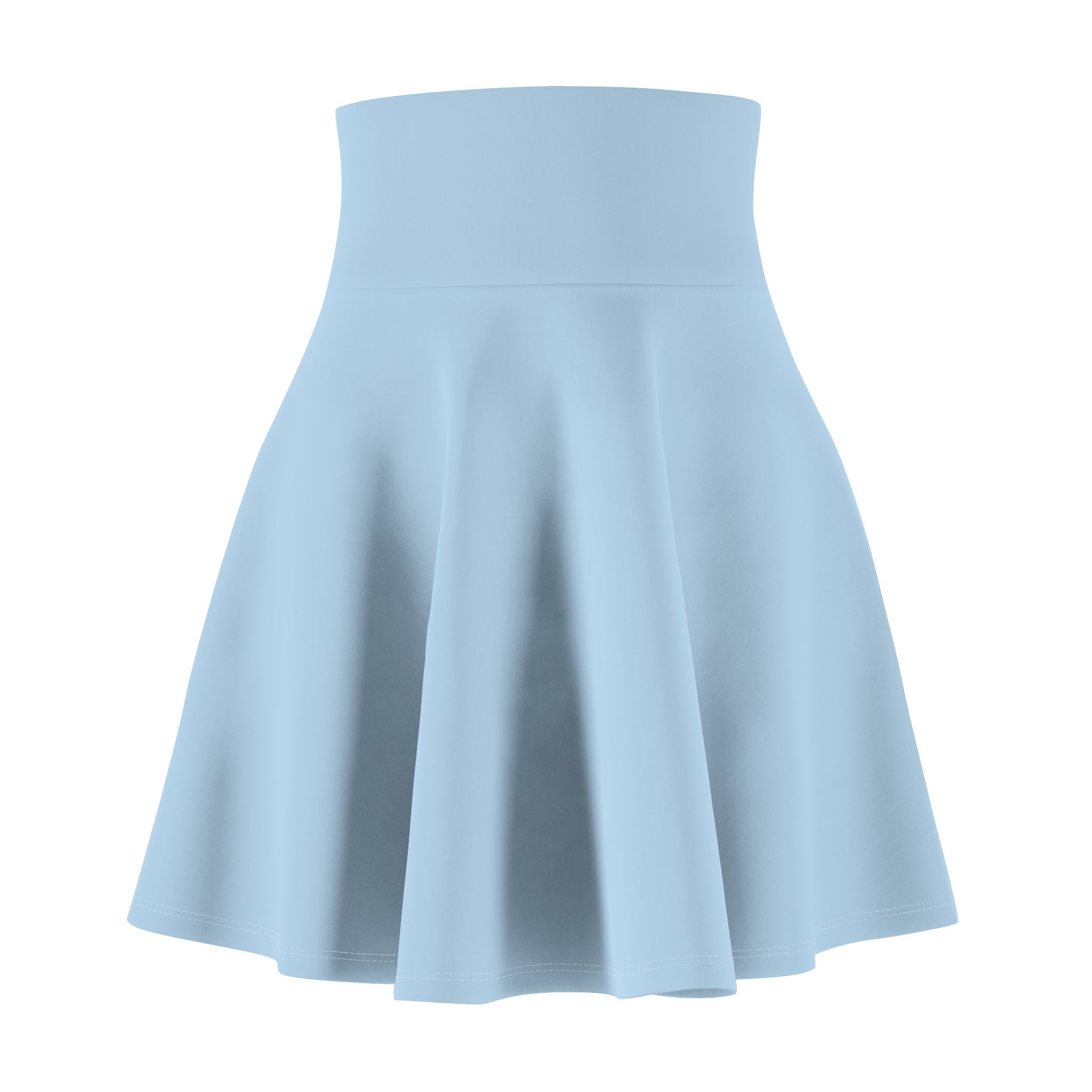 Plain blue Clock Strikes Midnights Women's Skater Skirt | 4" wide high-rise elastic waistband | Women Summer Skater Skirt | Beaching Outfit