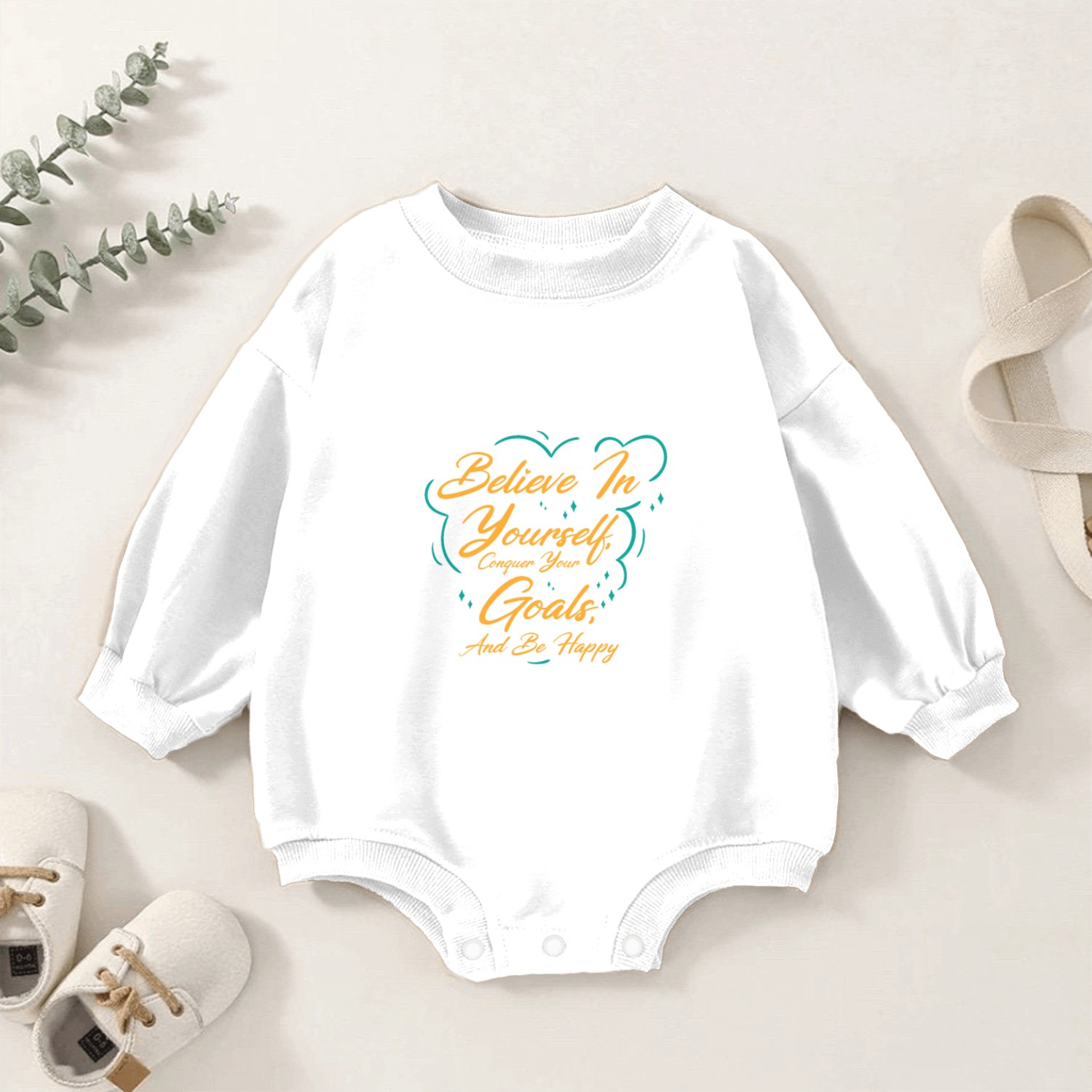 Goal Life Quotes Happy Positive Message Baby Romper Sweatshirts