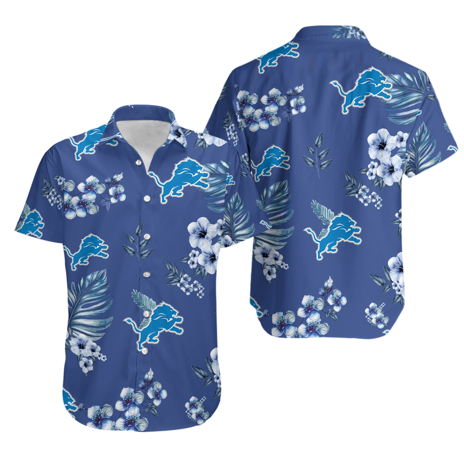 Detroit team Lion Hawaiian Shirt, Detroit Football Hawaiian Shirt