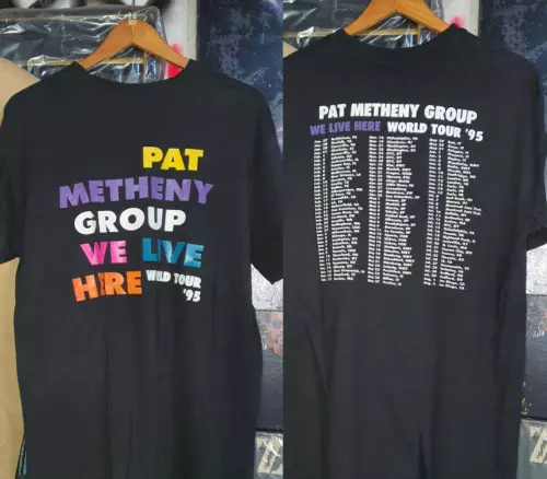 Rock Pat Metheny group We Live Here Back Unisex Double Sided T-Shirt | Cotton Tee | Comfortable Casual Summer Shirt