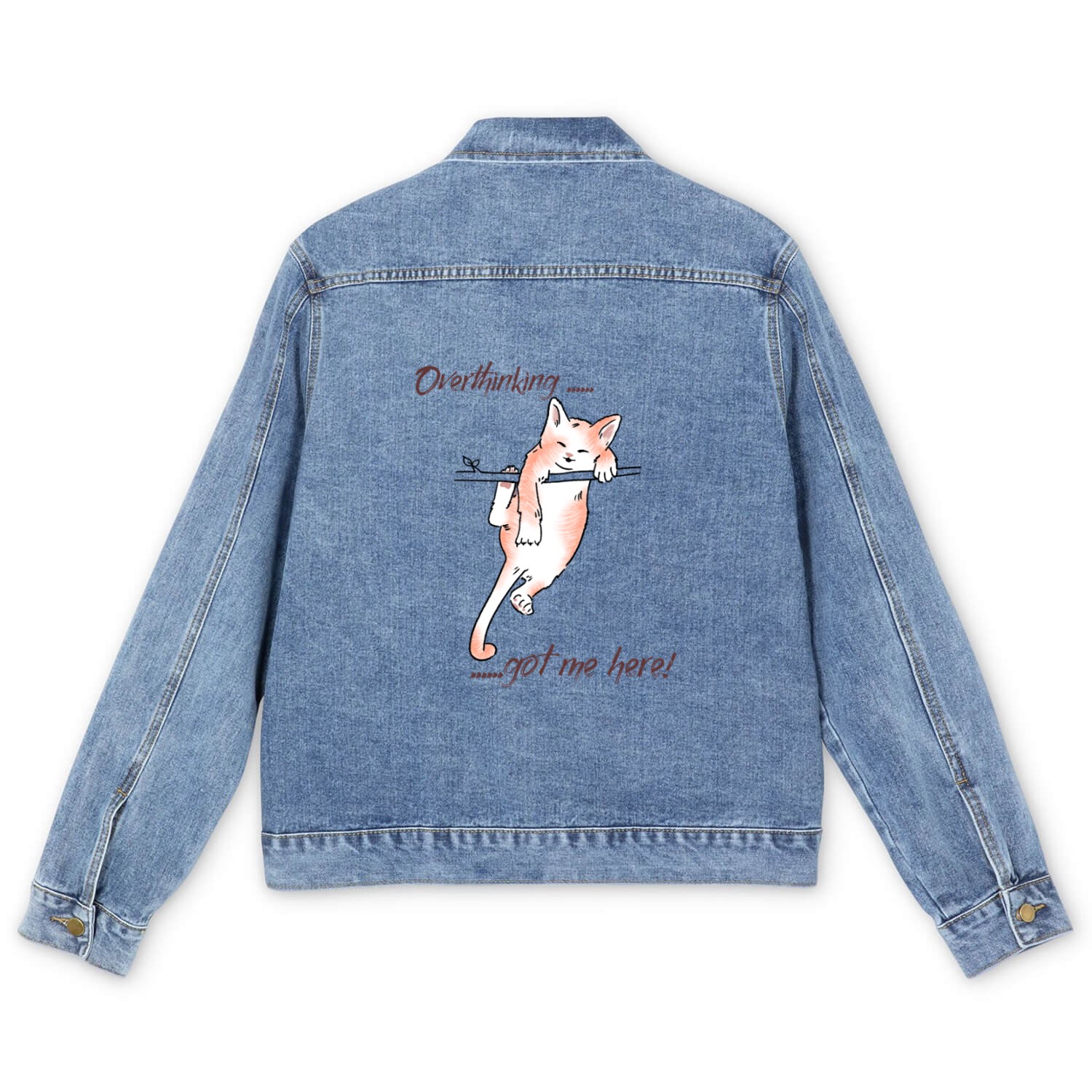 Overthinking Got Me Here Men's Denim Jackets