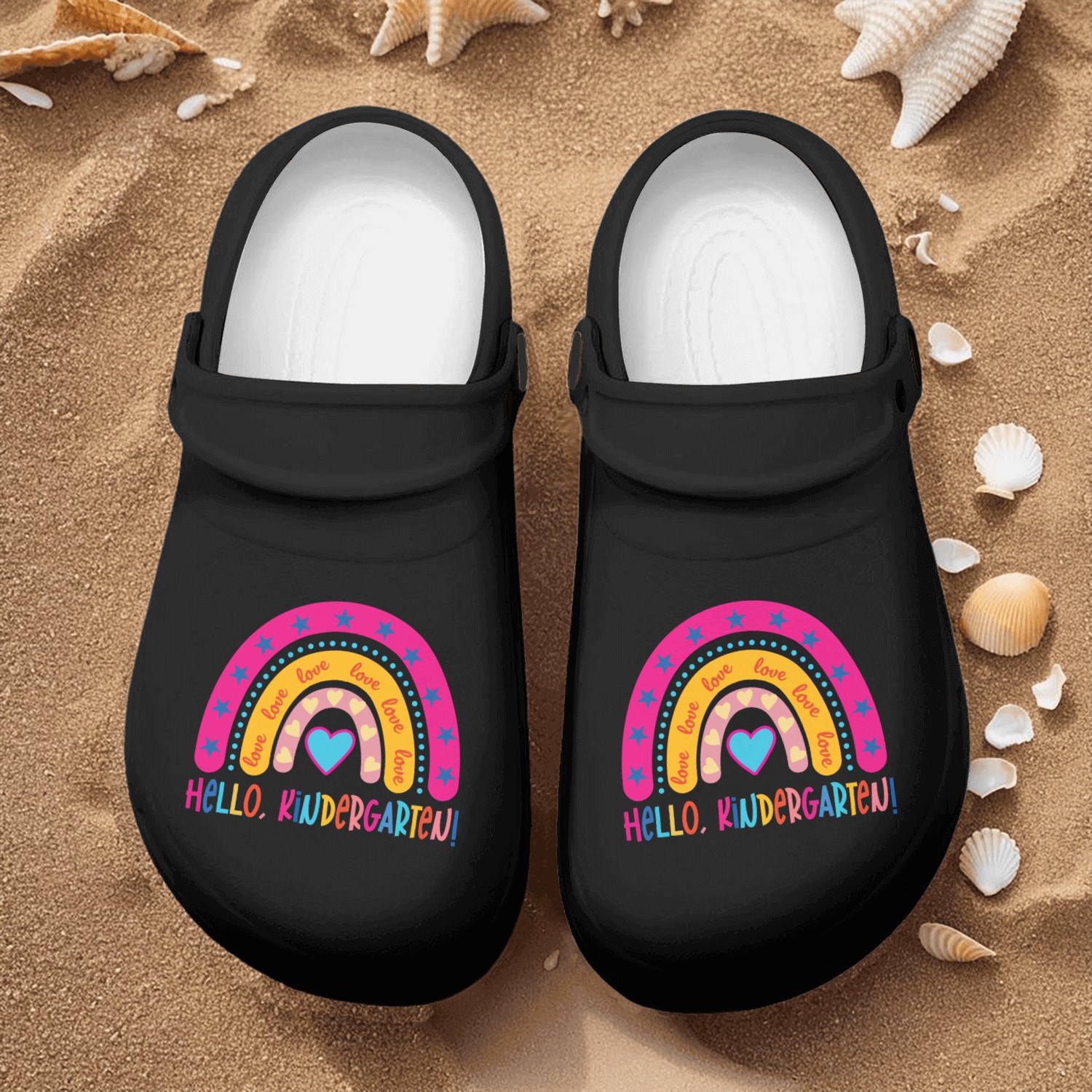 Hello Kindergarten outfit Rainbow First Grade Nurse Clogs