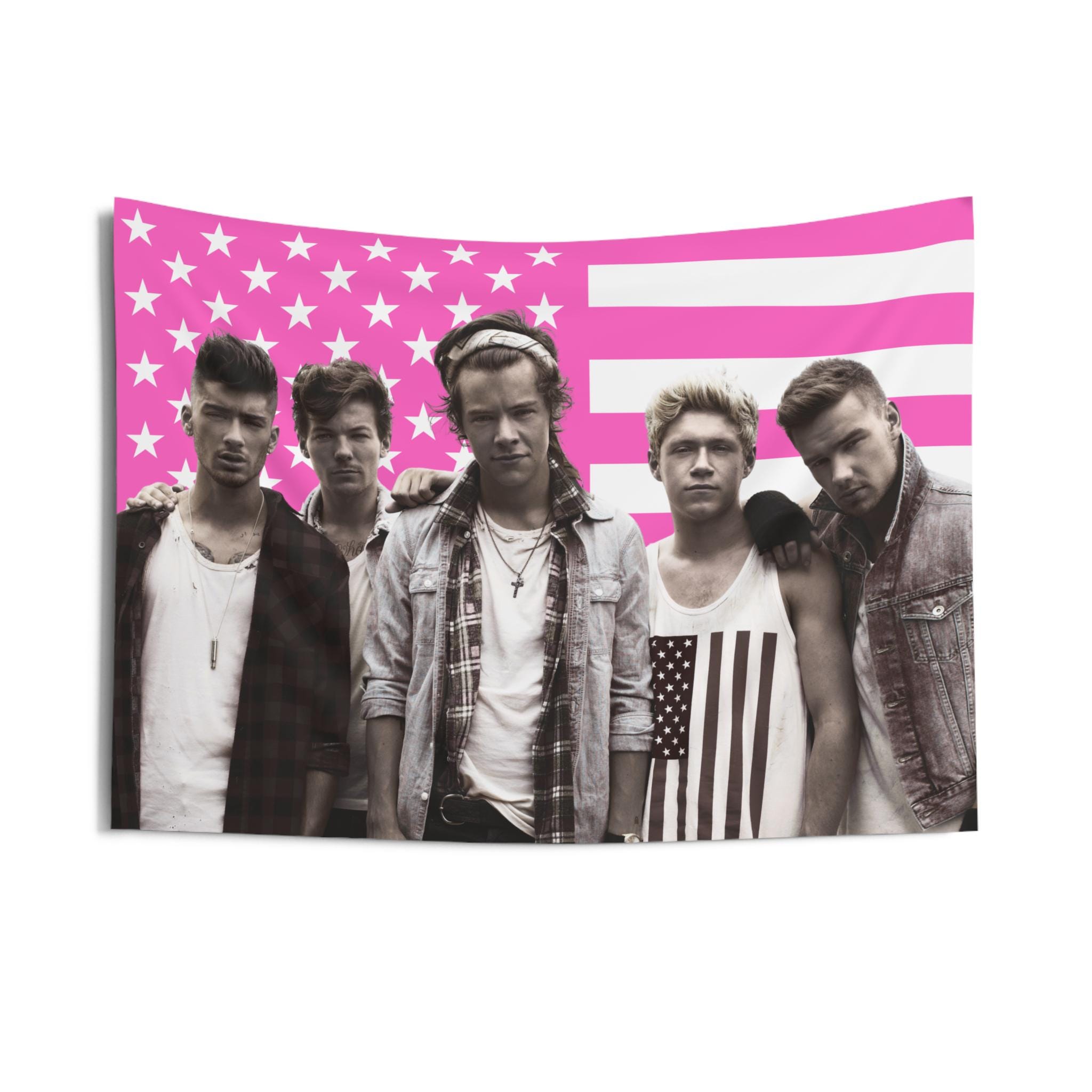 One Direction Pink American Flag Tapestry