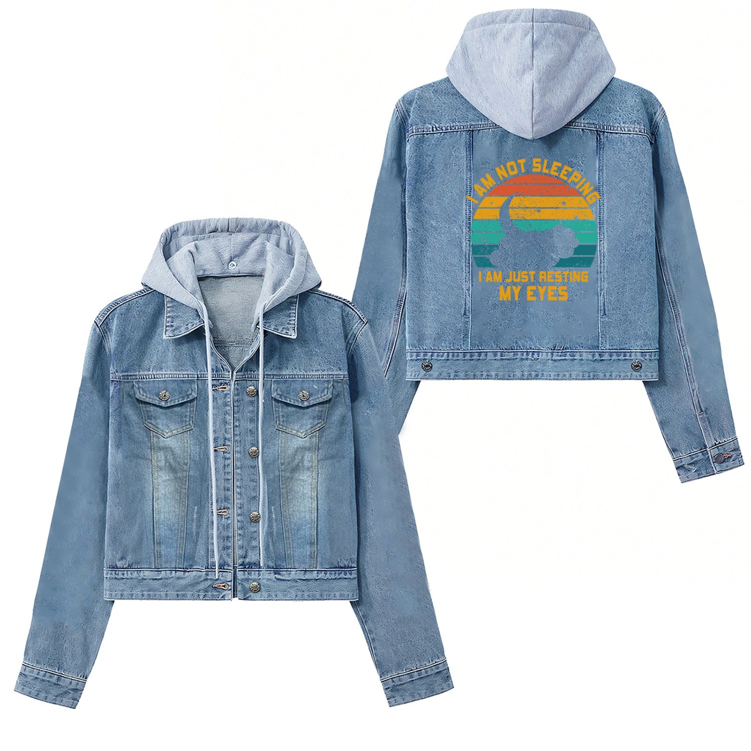 I'm Not Sleeping I'm Just Resting My Eyes Women's Denim Jackets