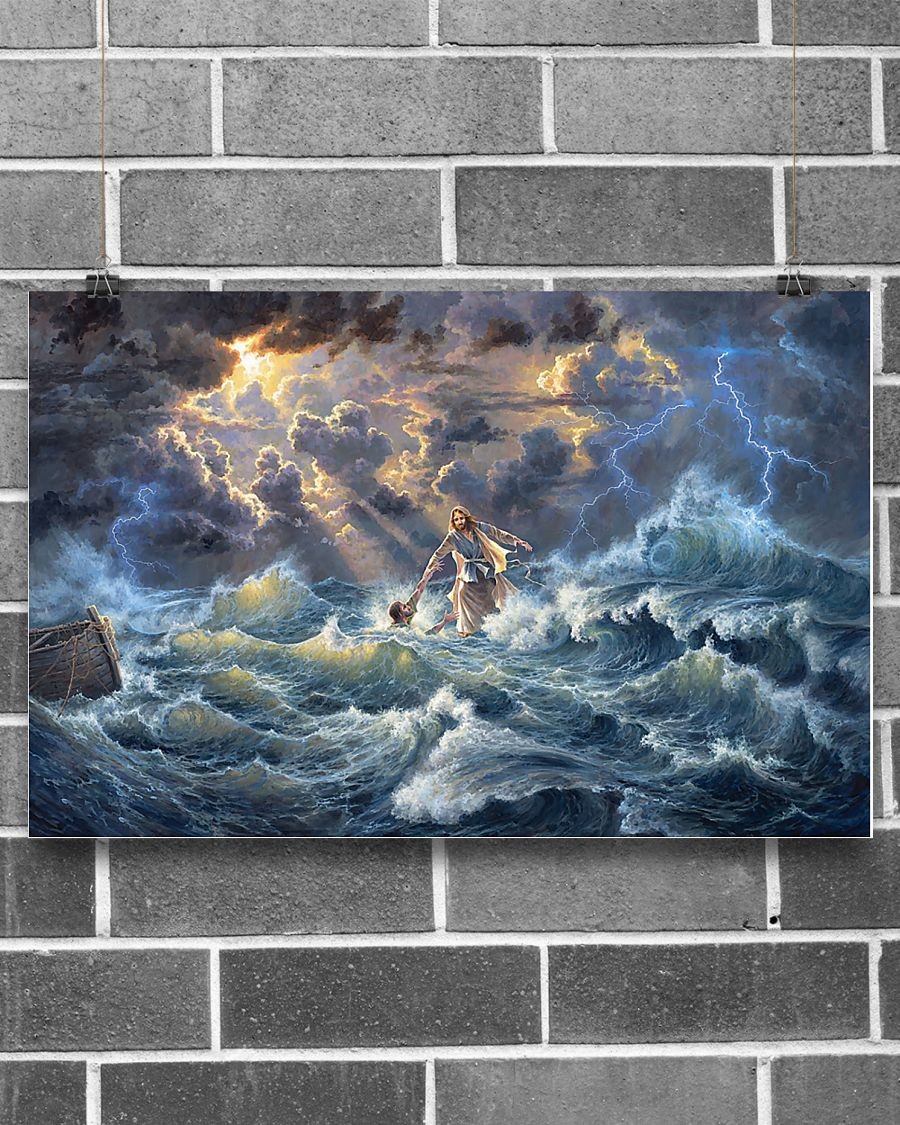 HE WALKS ON WATER HORIZONTAL CANVAS