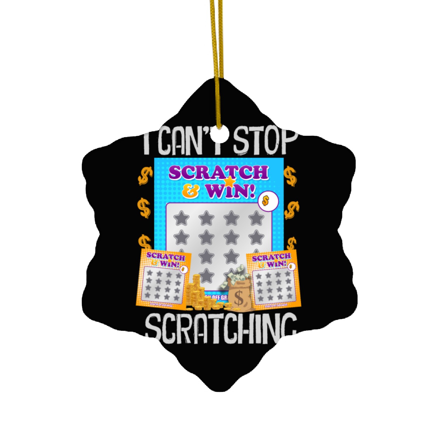 I Can't Stop Scratching Ceramic Ornaments