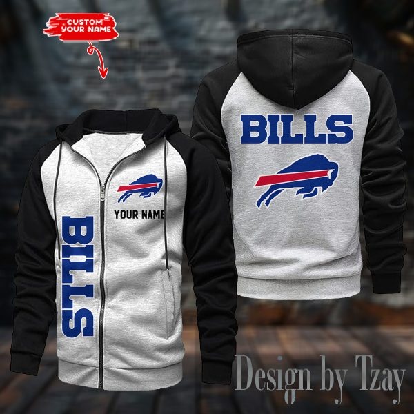 Buffalo Bills Raglan Zip Hoodie, Football Lover Gift, Game Day