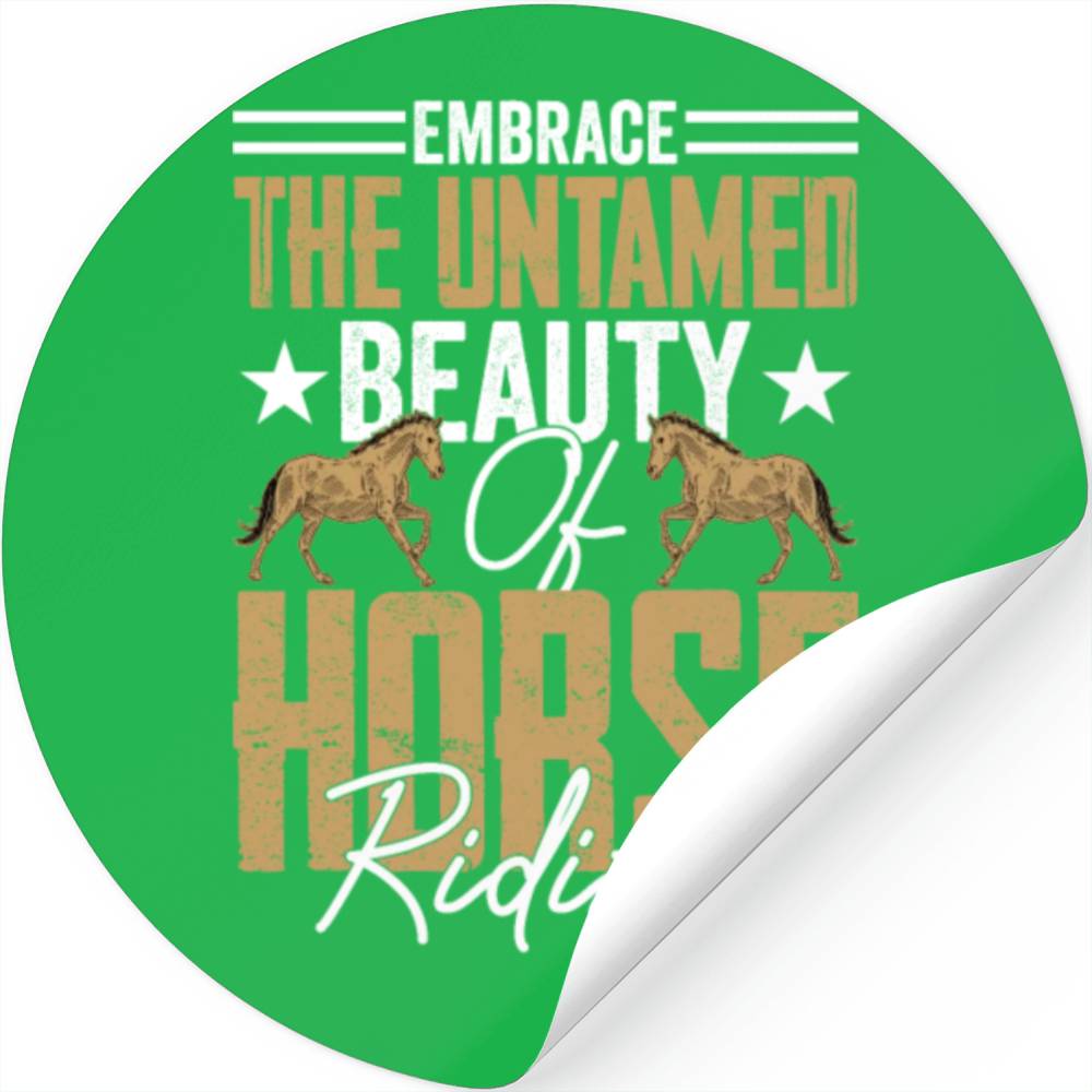 Embrace The Untamed Beauty Of Horse Riding Horseba Stickers