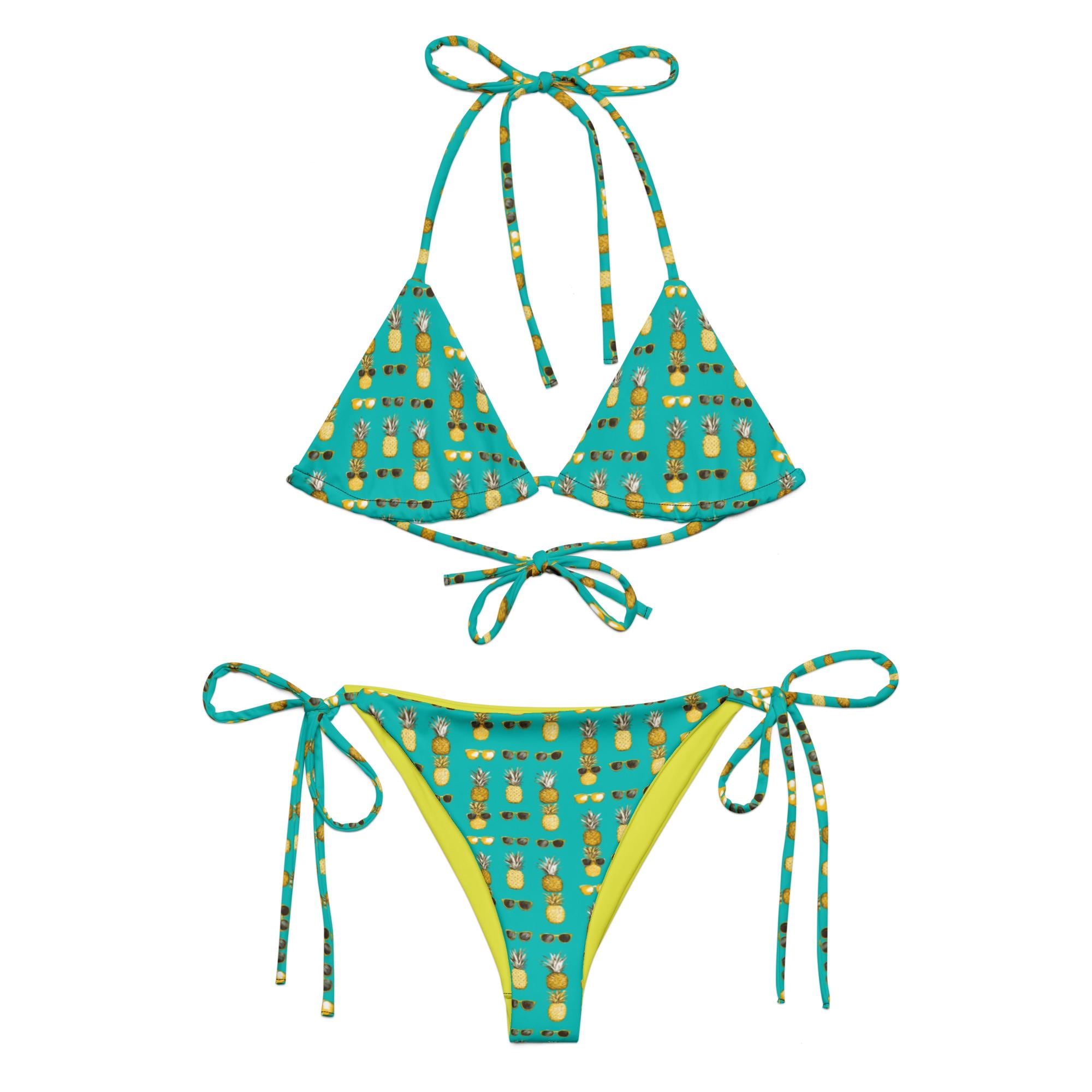 Pineapple Sunglasses Print Women's Bikini Swimsuit