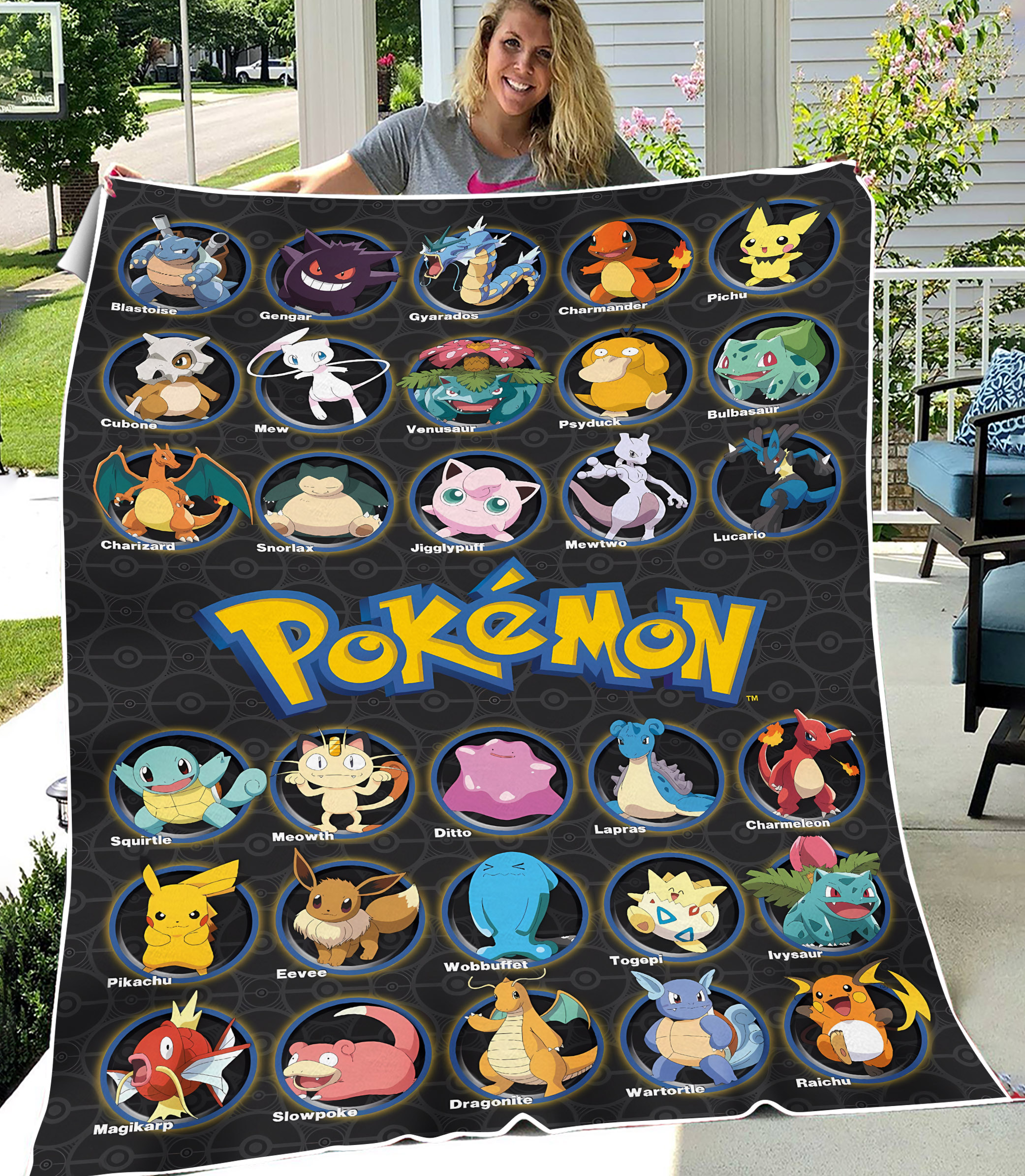 PKM Cartoon Anime Flannel Blanket