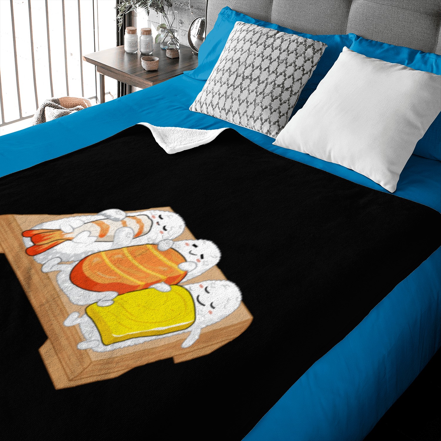 Sleeping Sushi Gift Love Sushi Rolls Japanese Food Baby Blankets