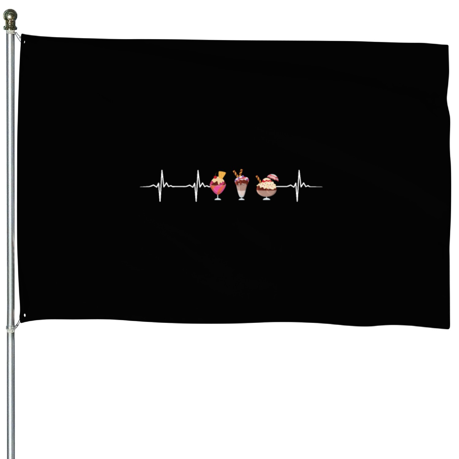 Sundae Heartbeat House Flags