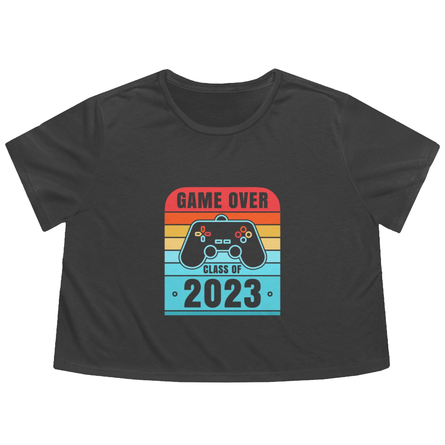 Game Over Class of 2023 Video Games Vintage Flowy Cropped Tees