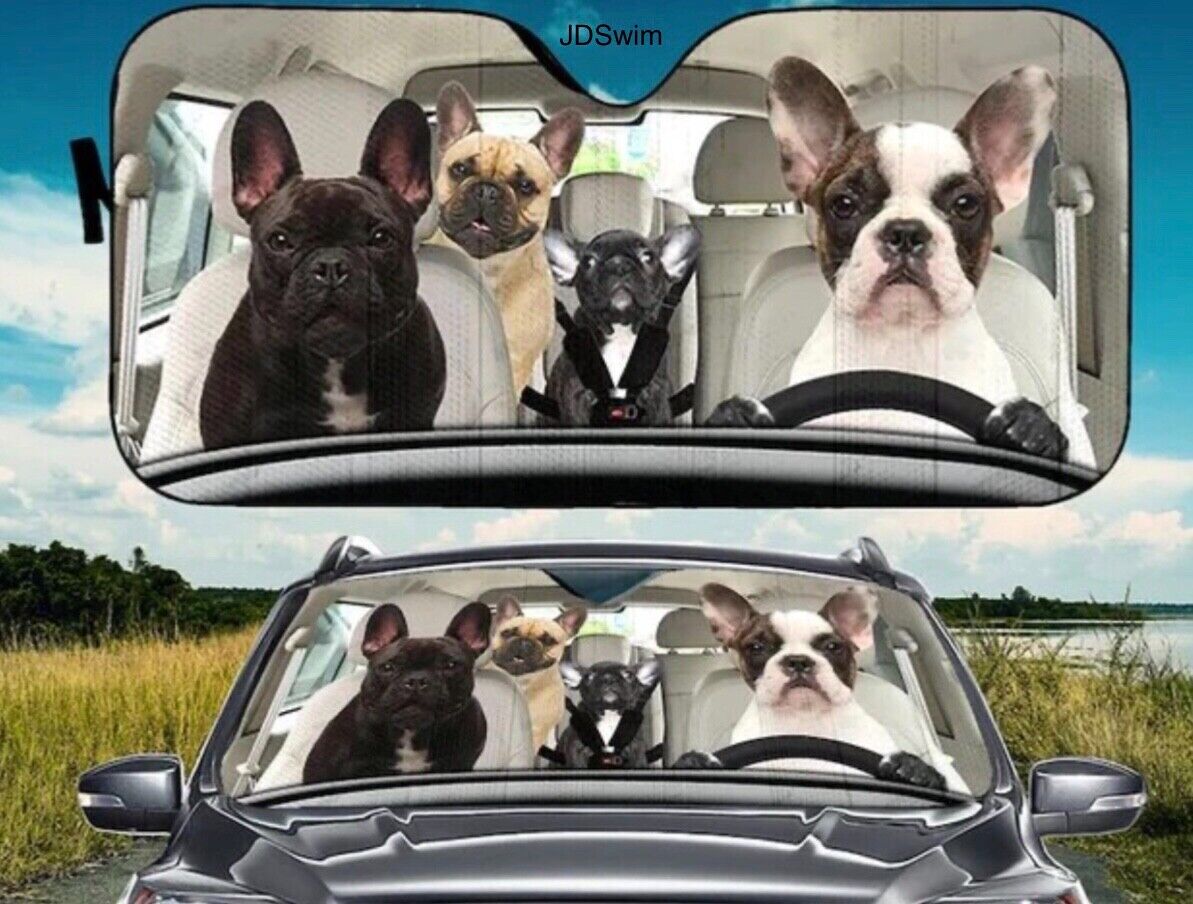 French Bulldog Car Accessory Screen Car Sunshade
