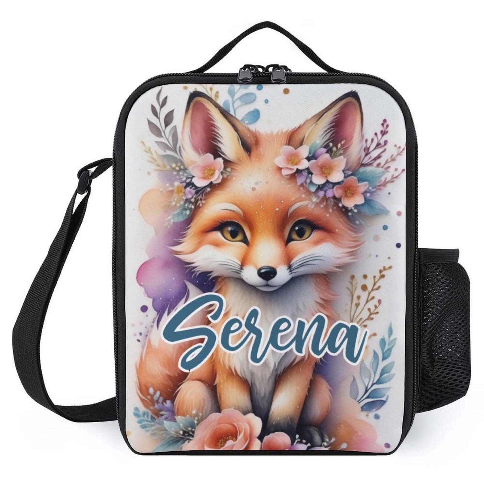 Personalized Fox Woodland Lunch Bag for School Camp Boys & Girls