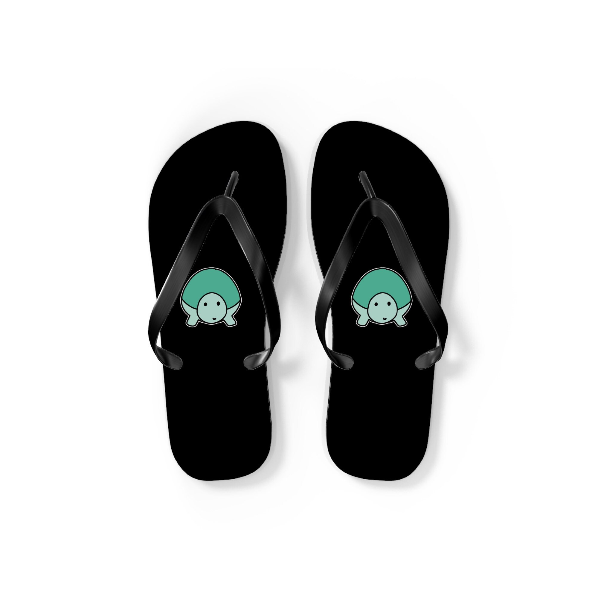 Turtle Flip-Flops, Cute Turtle Flip Flops Sandals, Turtle Gift, Turtle Icon Lovers Gift, Cute Turtle Thongs, UNISEX Turtle Flip Flops Gift