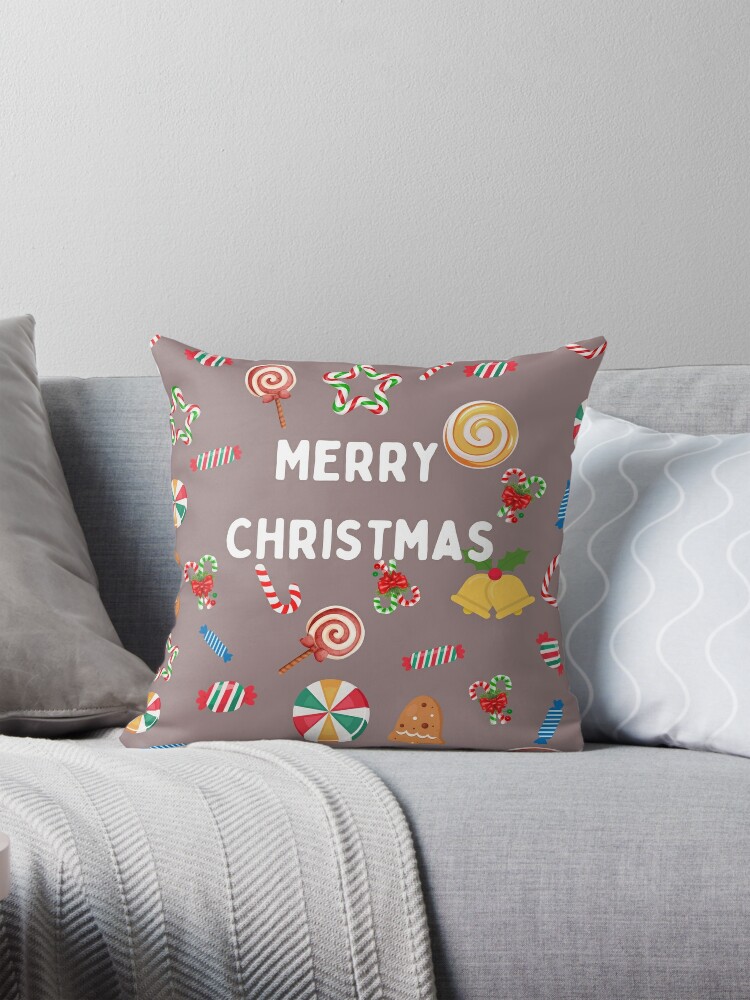 Candy Merry Christmas Pillow