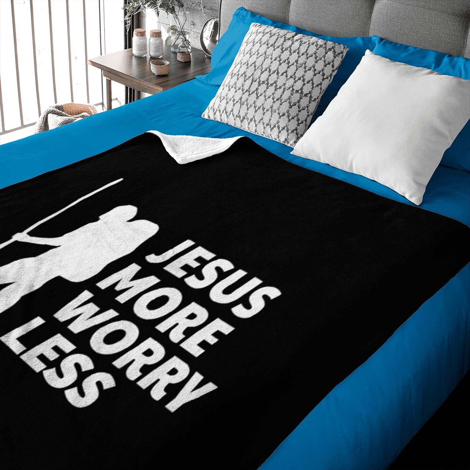 Hiking - Jesus More, Worry Less Baby Blankets