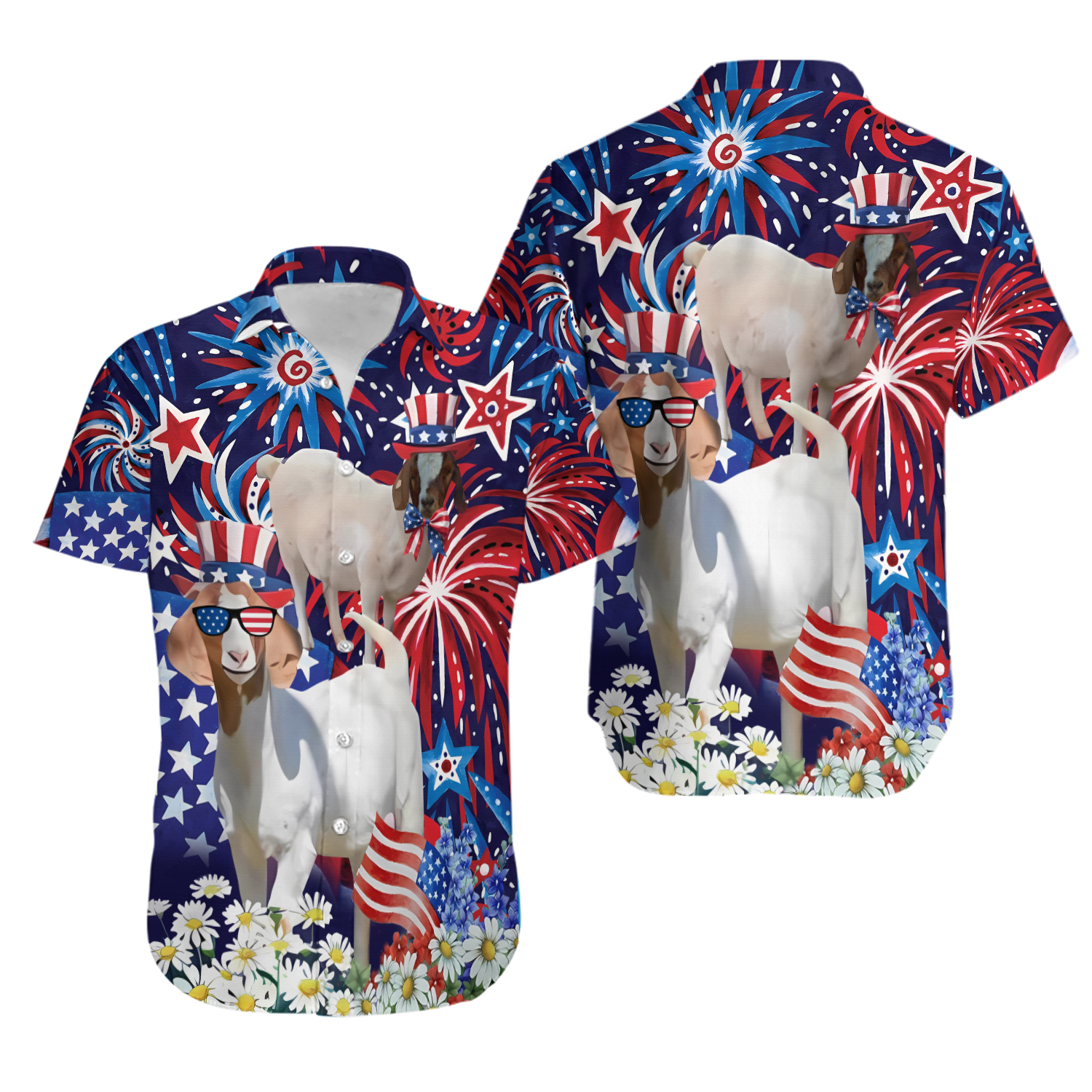 Boer Goat 4th Of July Hawaiian Shirt