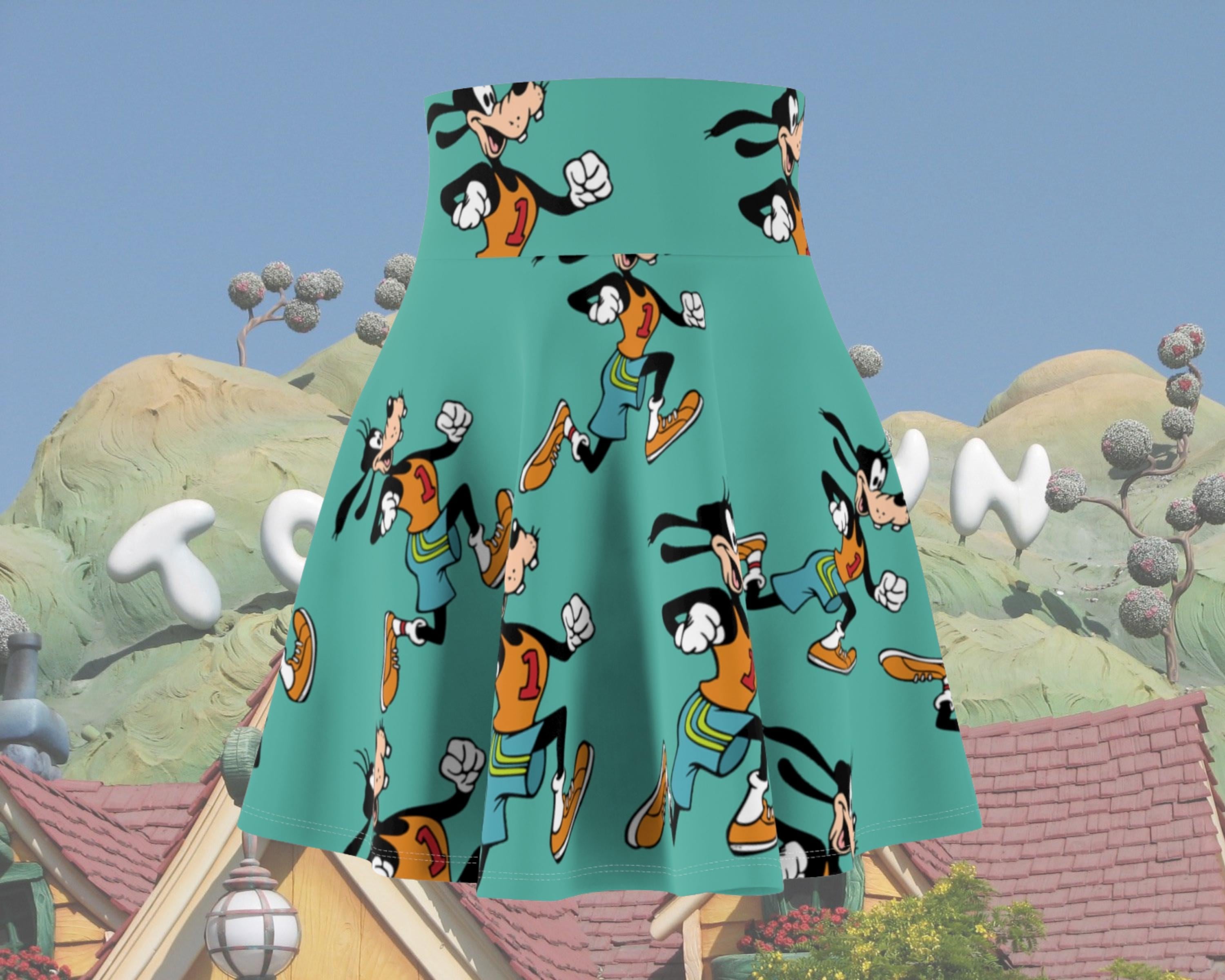 Goofy Teal Running Skirt | Magical Running Skirt | Women's Skater Skirt