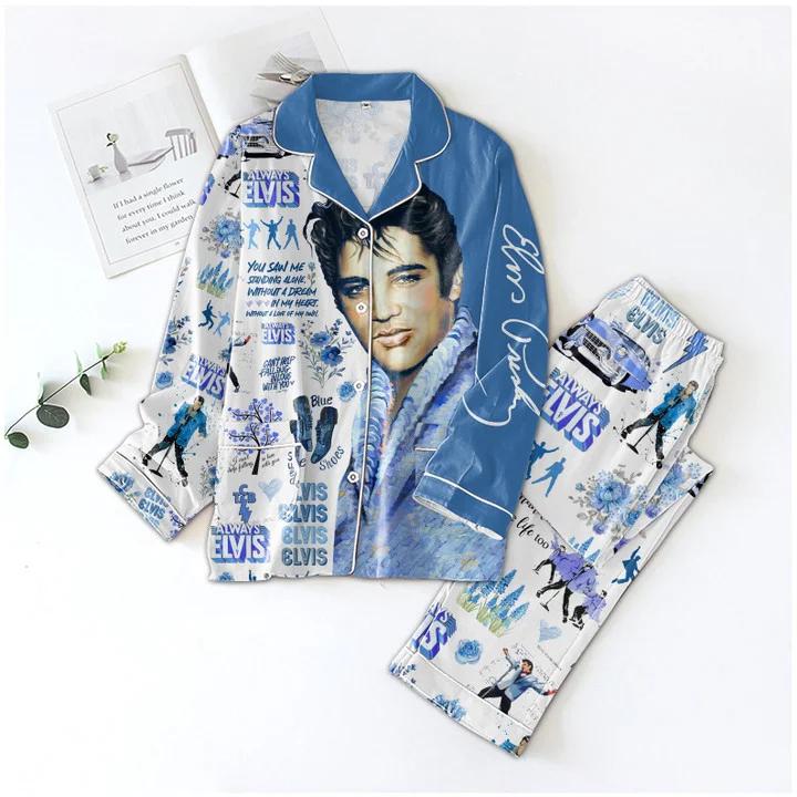 Elvis Presley Pajamas Set, Rock And Roll Pajamas Set, Elvis Presley Matching Pajamas Set, Elvis Presley Pajamas For Party, Gift For Fan